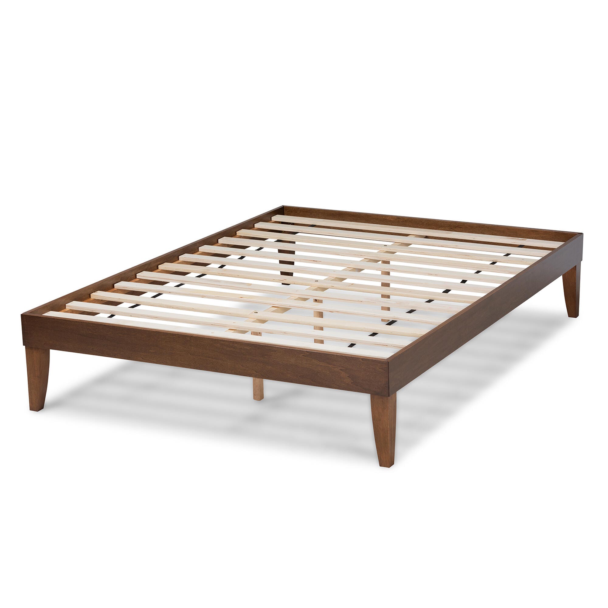 Baxton Studio Lucina Mid-Century Queen Platform Bed Frame, , large