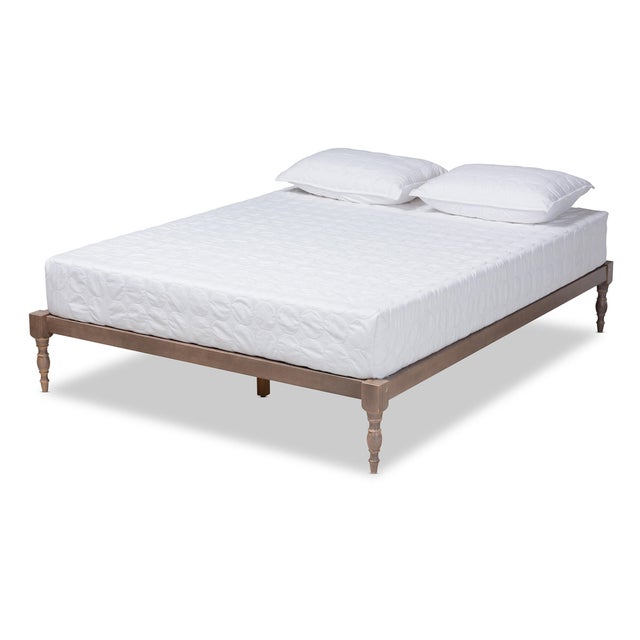 Baxton Studio Iseline Antique Oak Wood Platform Bed Frame