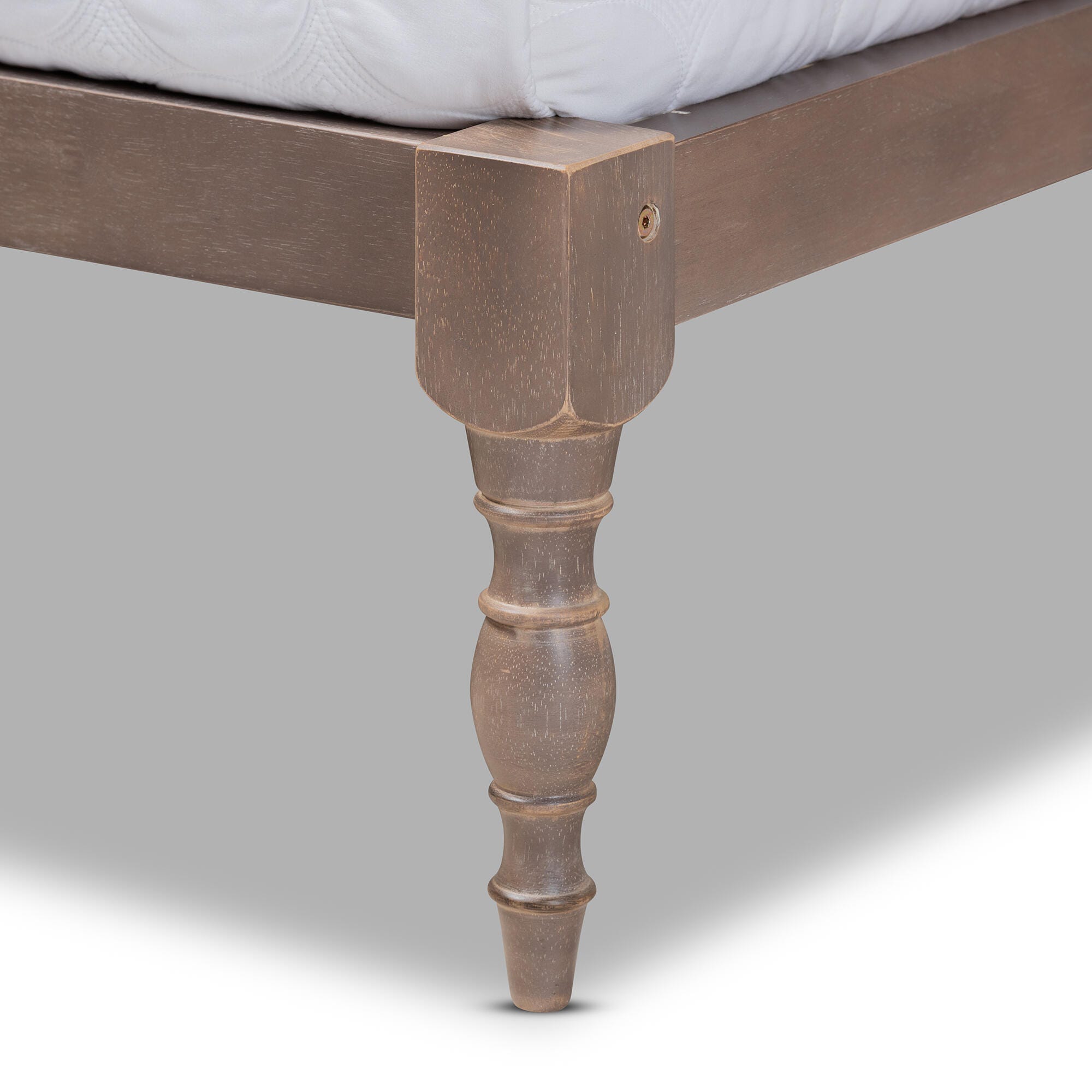 Baxton Studio Iseline Antique Oak Wood Queen Platform Bed Frame, Antique, large
