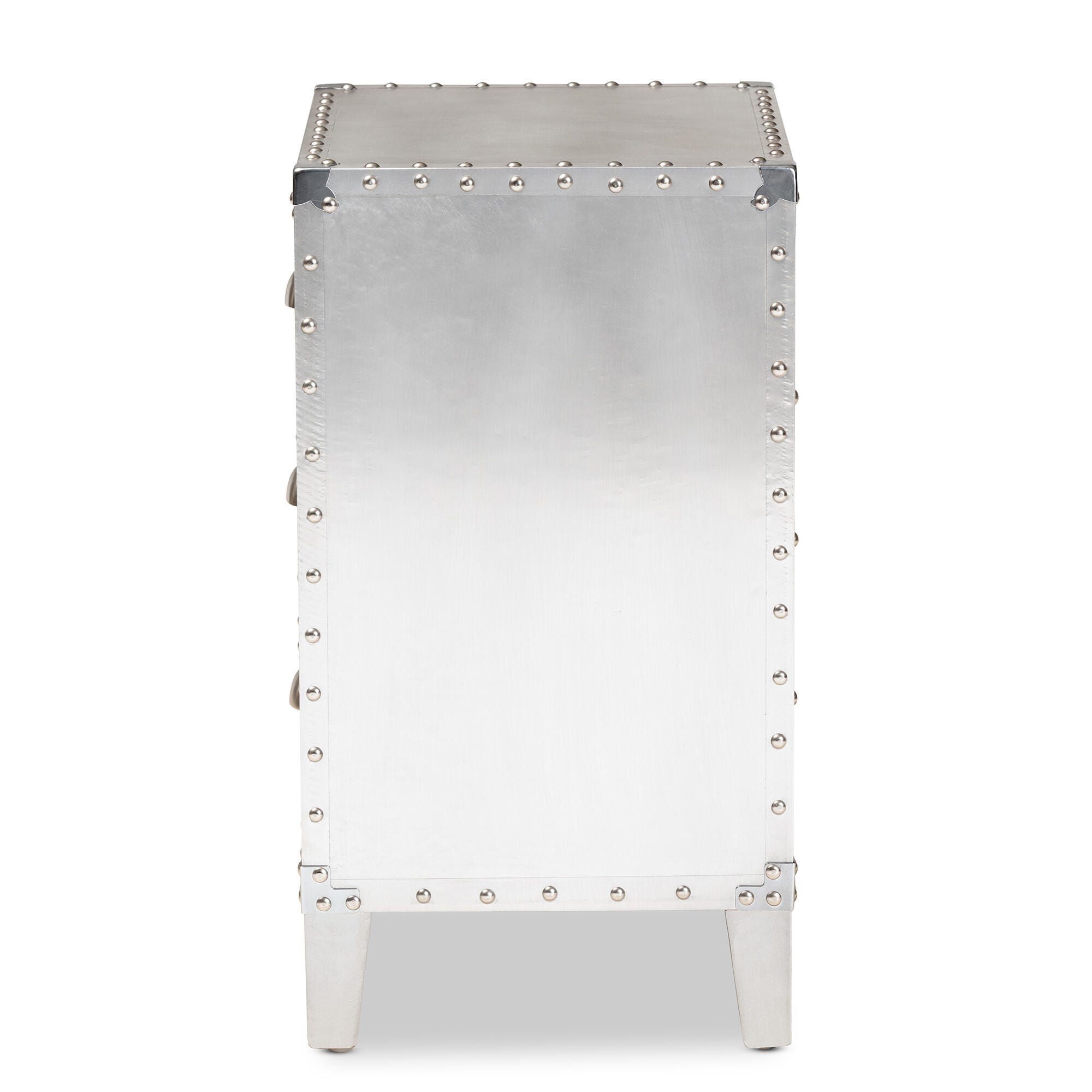 Baxton Studio Claude Metal 3-Drawer Nightstand, , large