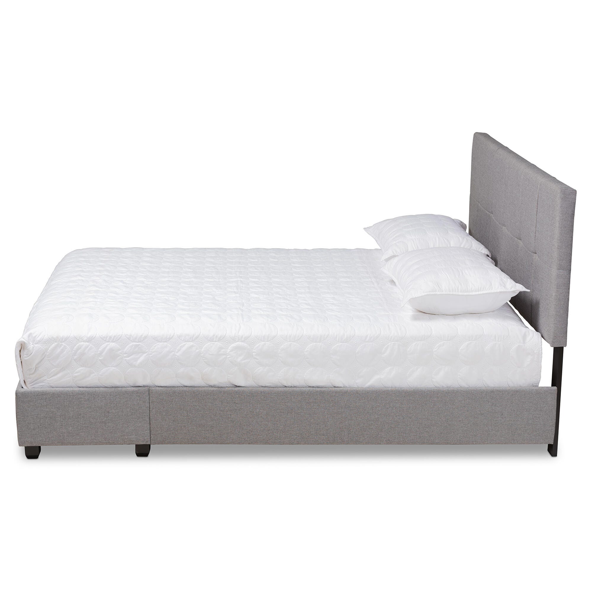 Baxton Studio Netti Upholstered 2-Drawer Queen Platform Storage Bed, Light Gray, large