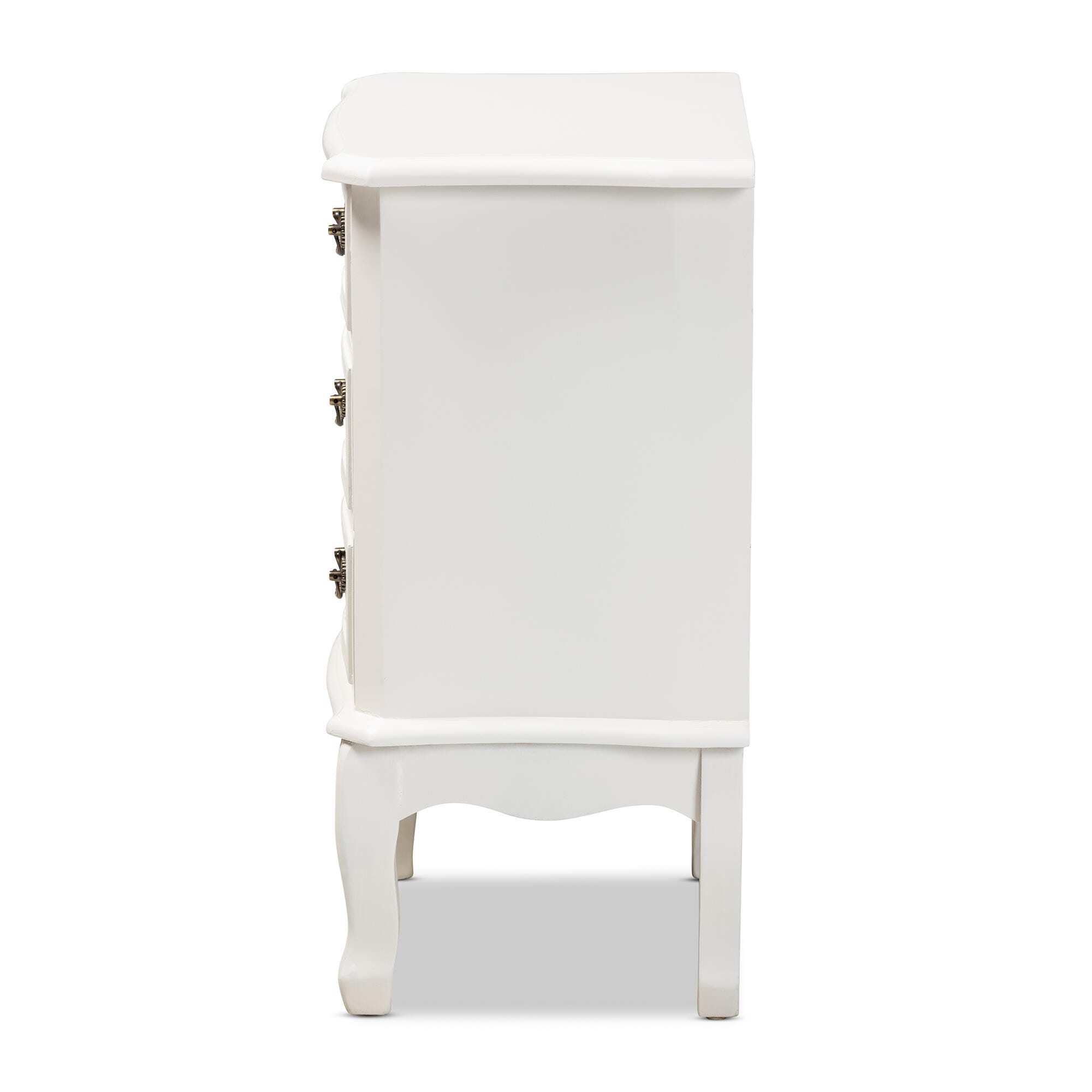 Baxton Studio Gabrielle French Country Provincial 3-Drawer Nightstand, , large