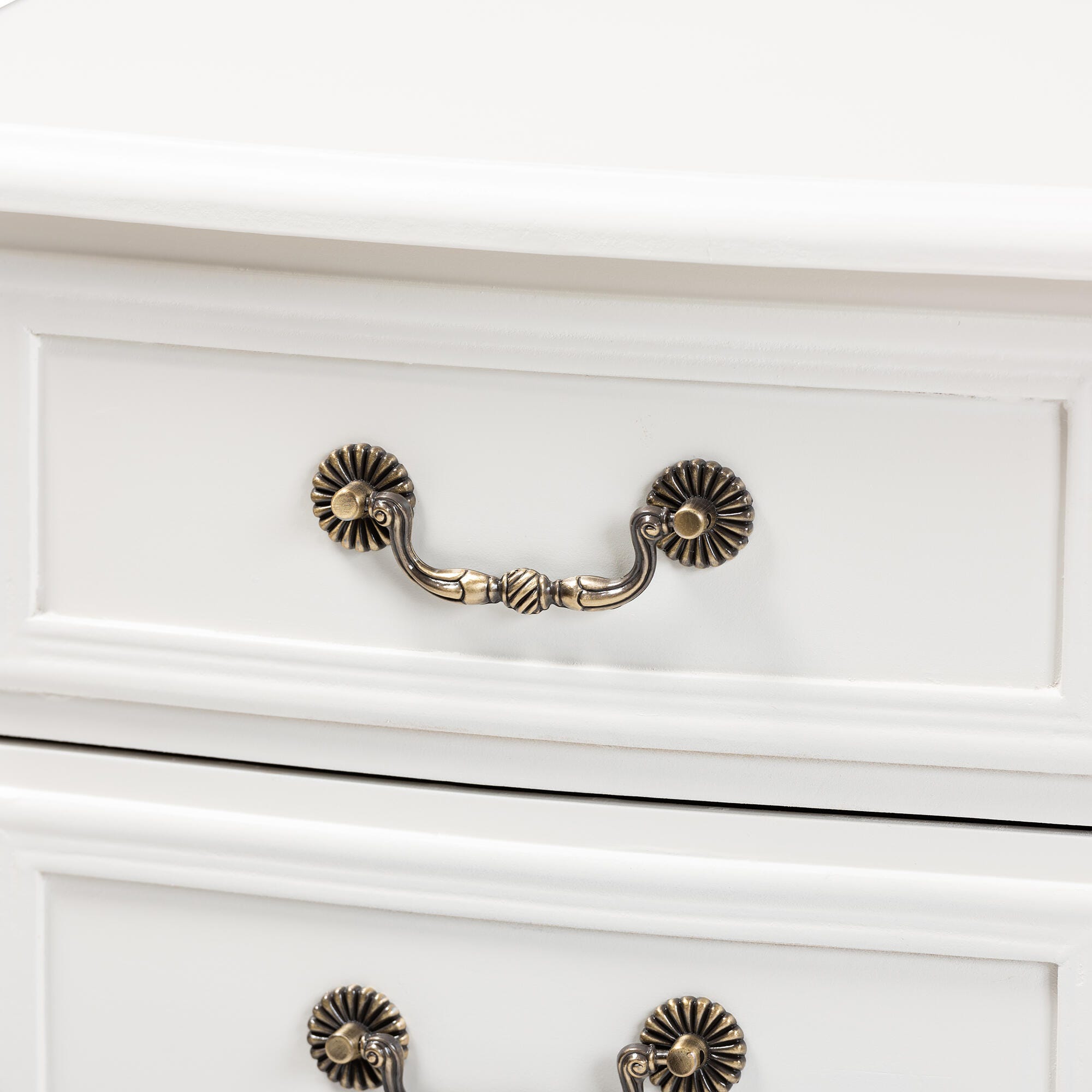Baxton Studio Gabrielle French Country Provincial 3-Drawer Nightstand, , large