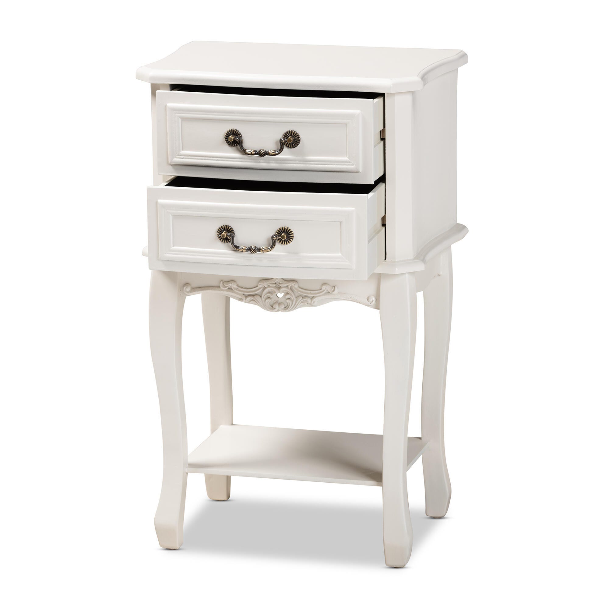 Baxton Studio Gabrielle French Country 2-Drawer Wood Nightstand, , large