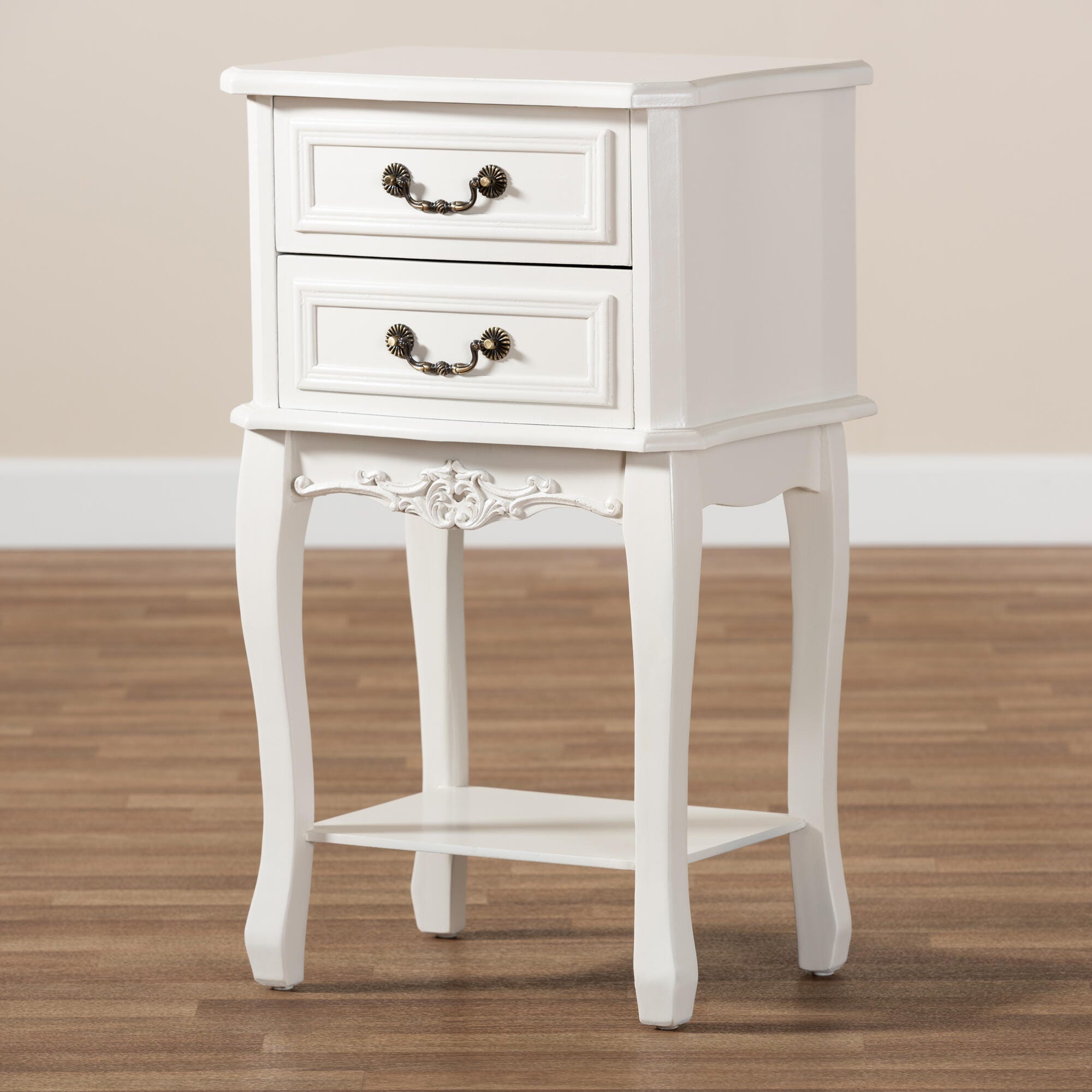 Baxton Studio Gabrielle French Country 2-Drawer Wood Nightstand, , large