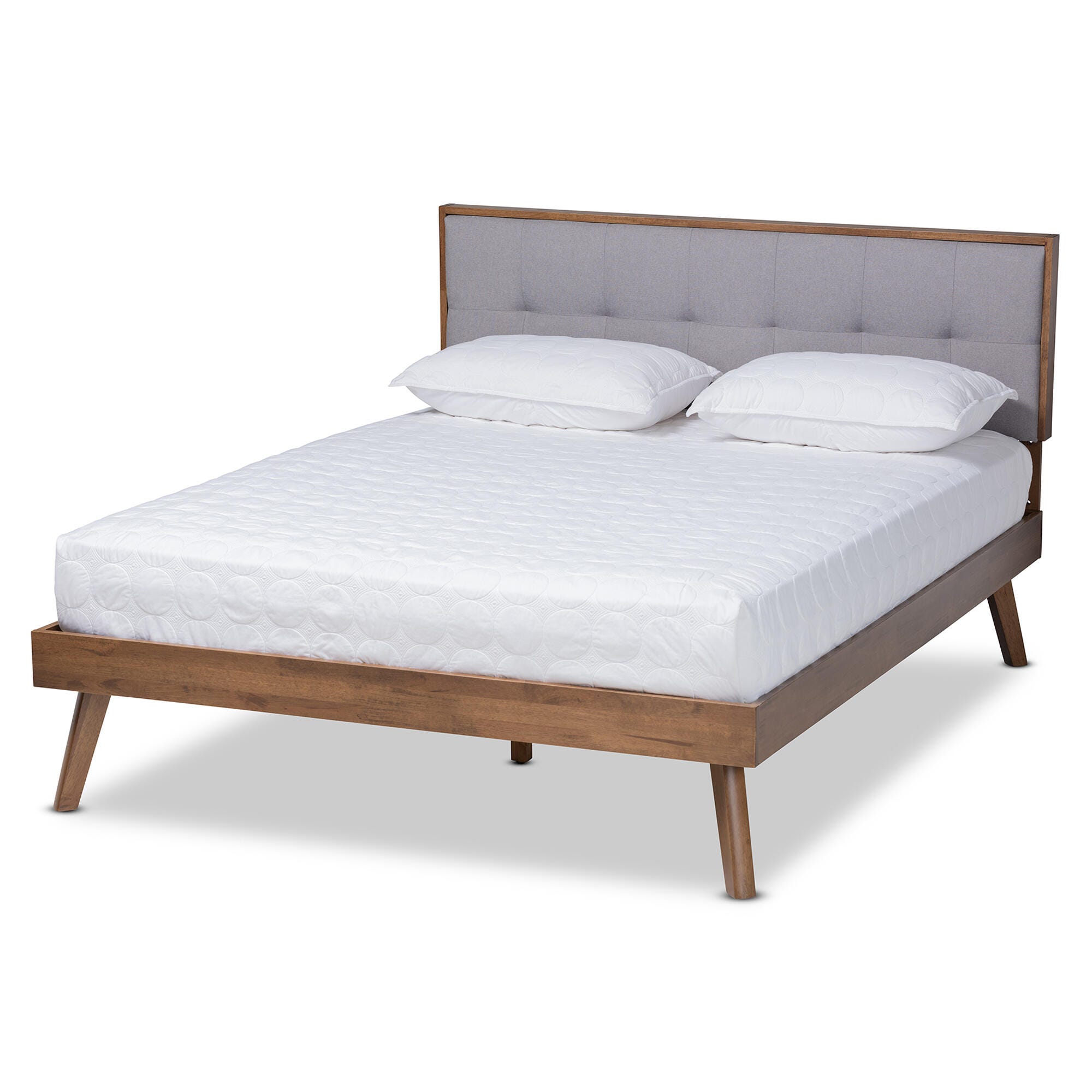 Alke Mid-Century Upholstered Platform Bed