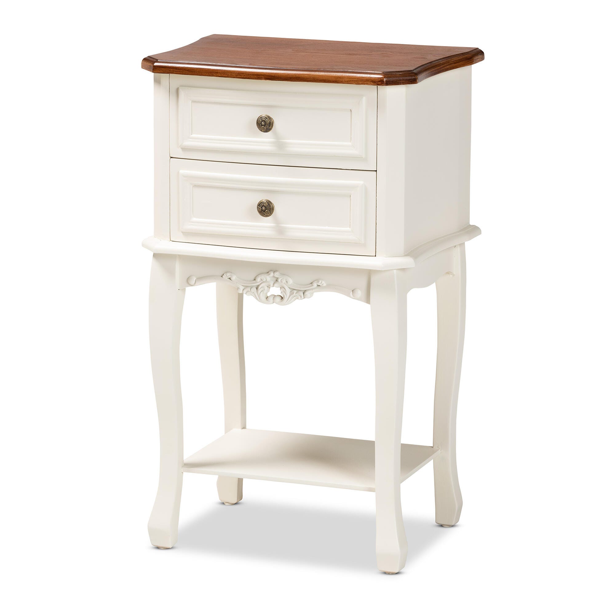 Baxton Studio Darla Wood 2-Drawer Nightstand, , large