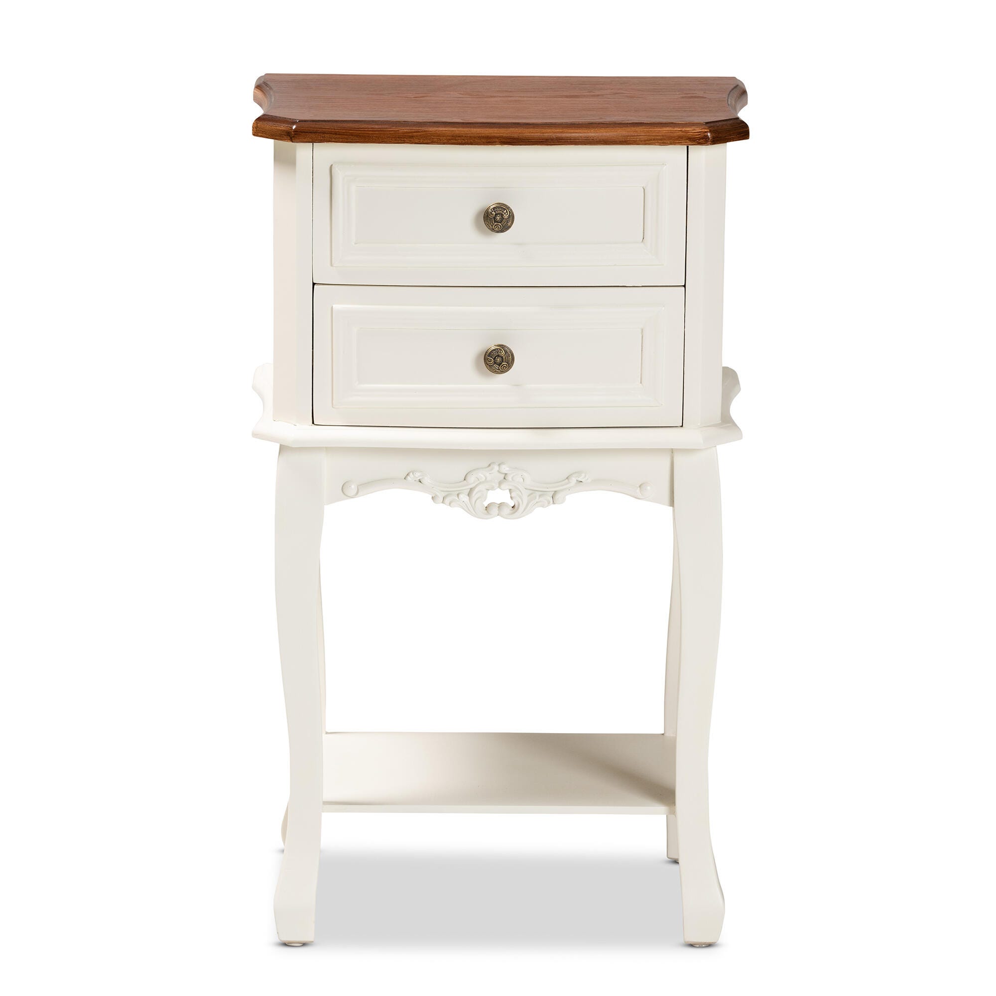 Baxton Studio Darla Wood 2-Drawer Nightstand, , large