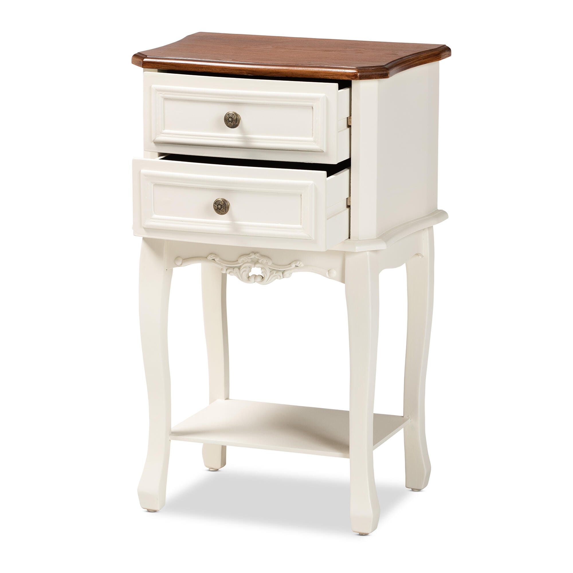 Baxton Studio Darla Wood 2-Drawer Nightstand, , large