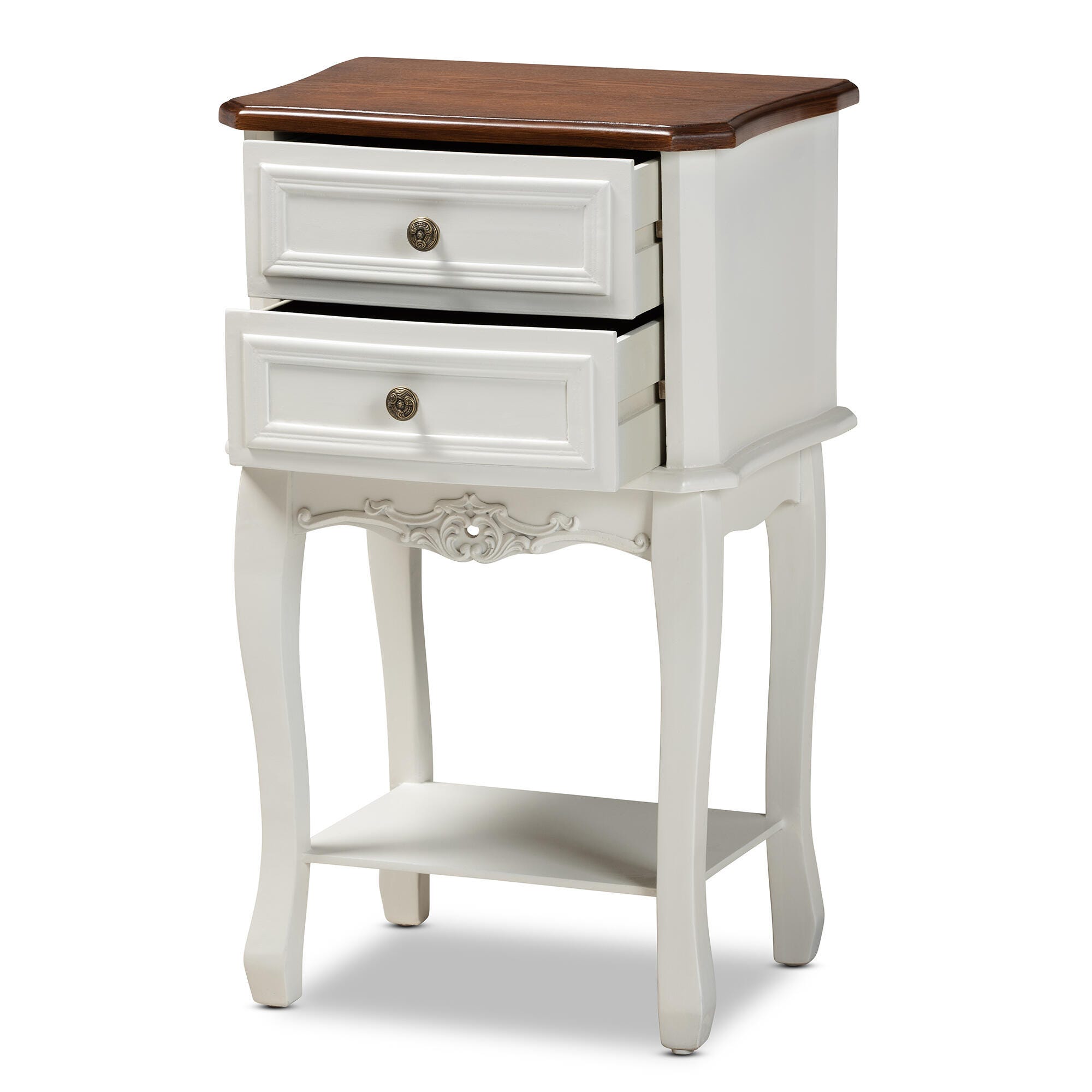 Baxton Studio Darla Wood 2-Drawer Nightstand, , large