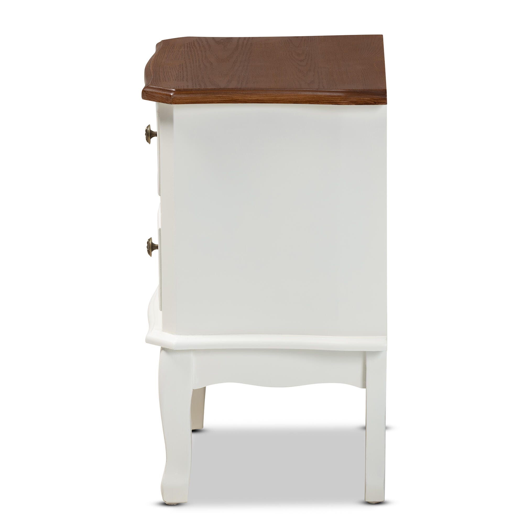 Baxton Studio Darlene Wood 2-Drawer Nightstand, , large