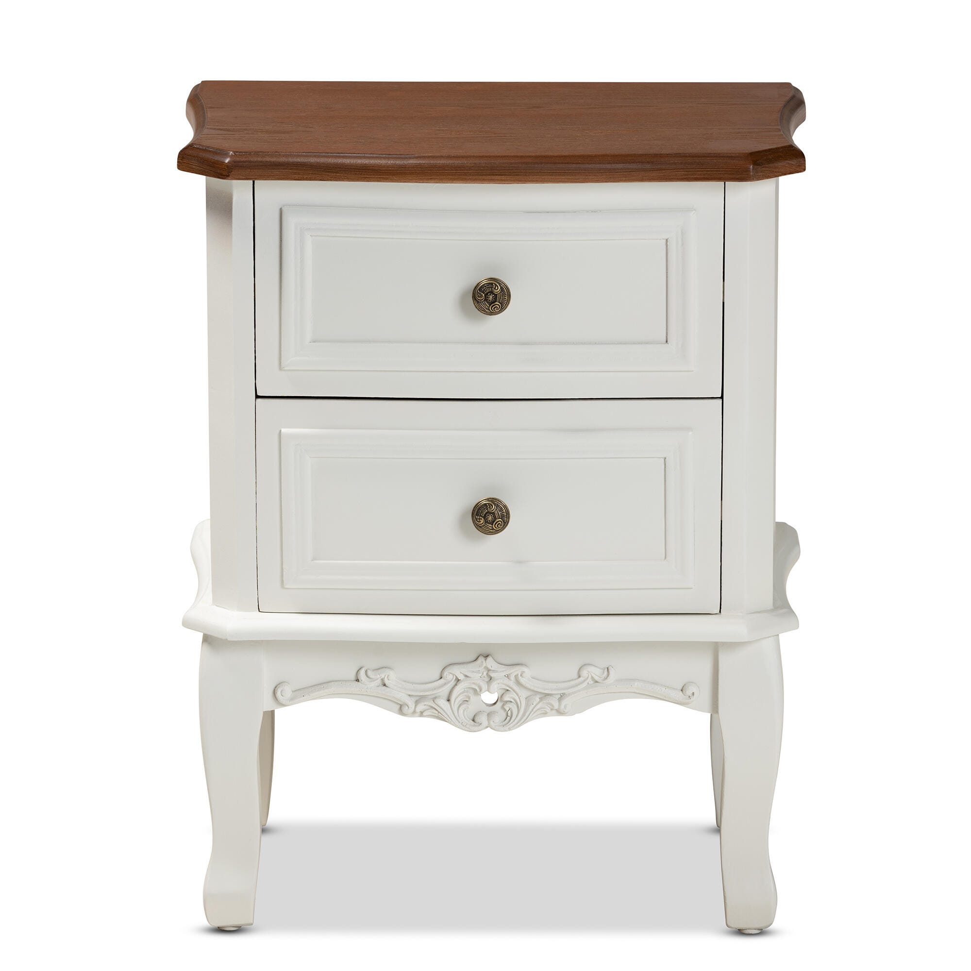 Baxton Studio Darlene Wood 2-Drawer Nightstand, , large