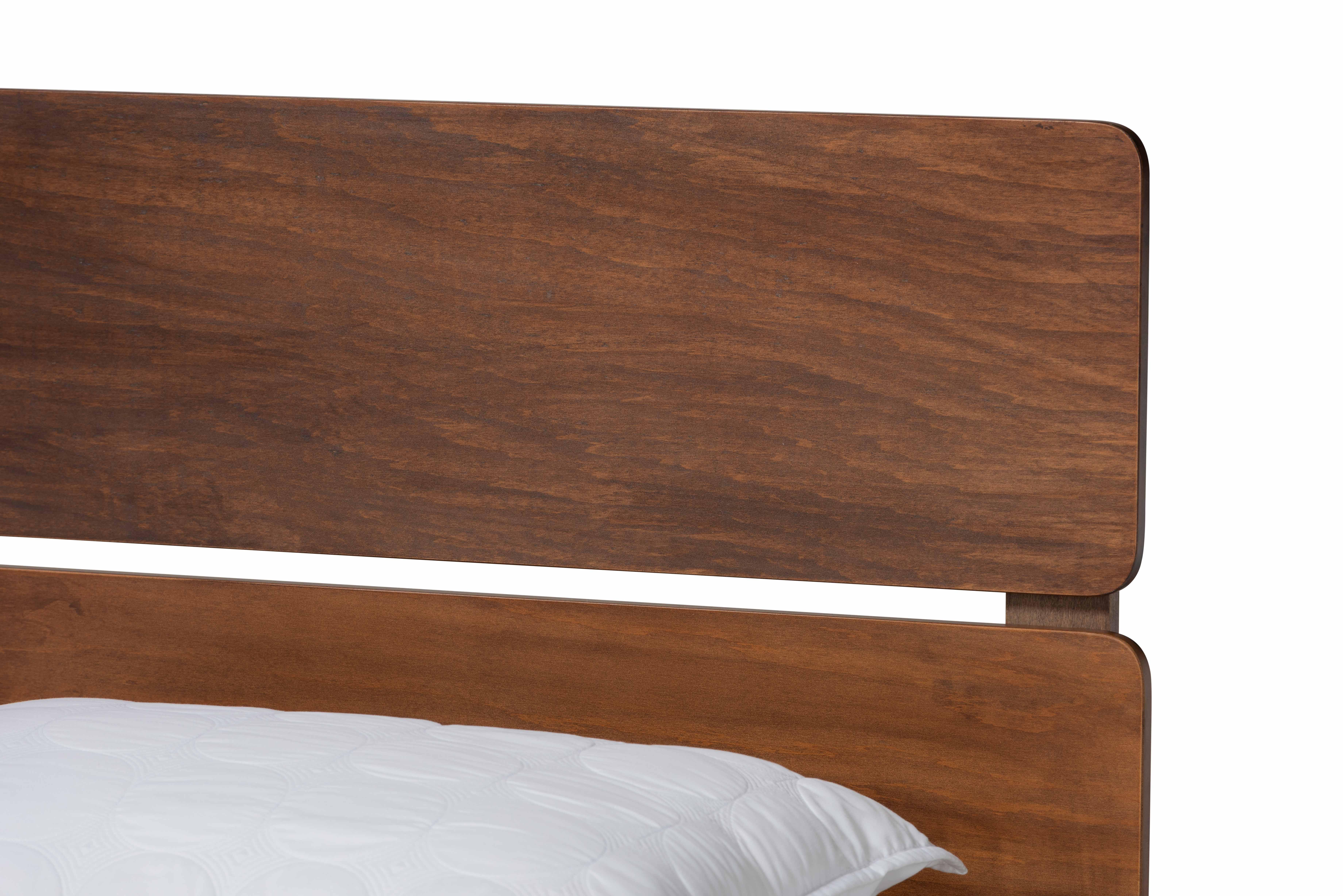Baxton Studio Anthony Wood Queen Panel Bed, Brown, large