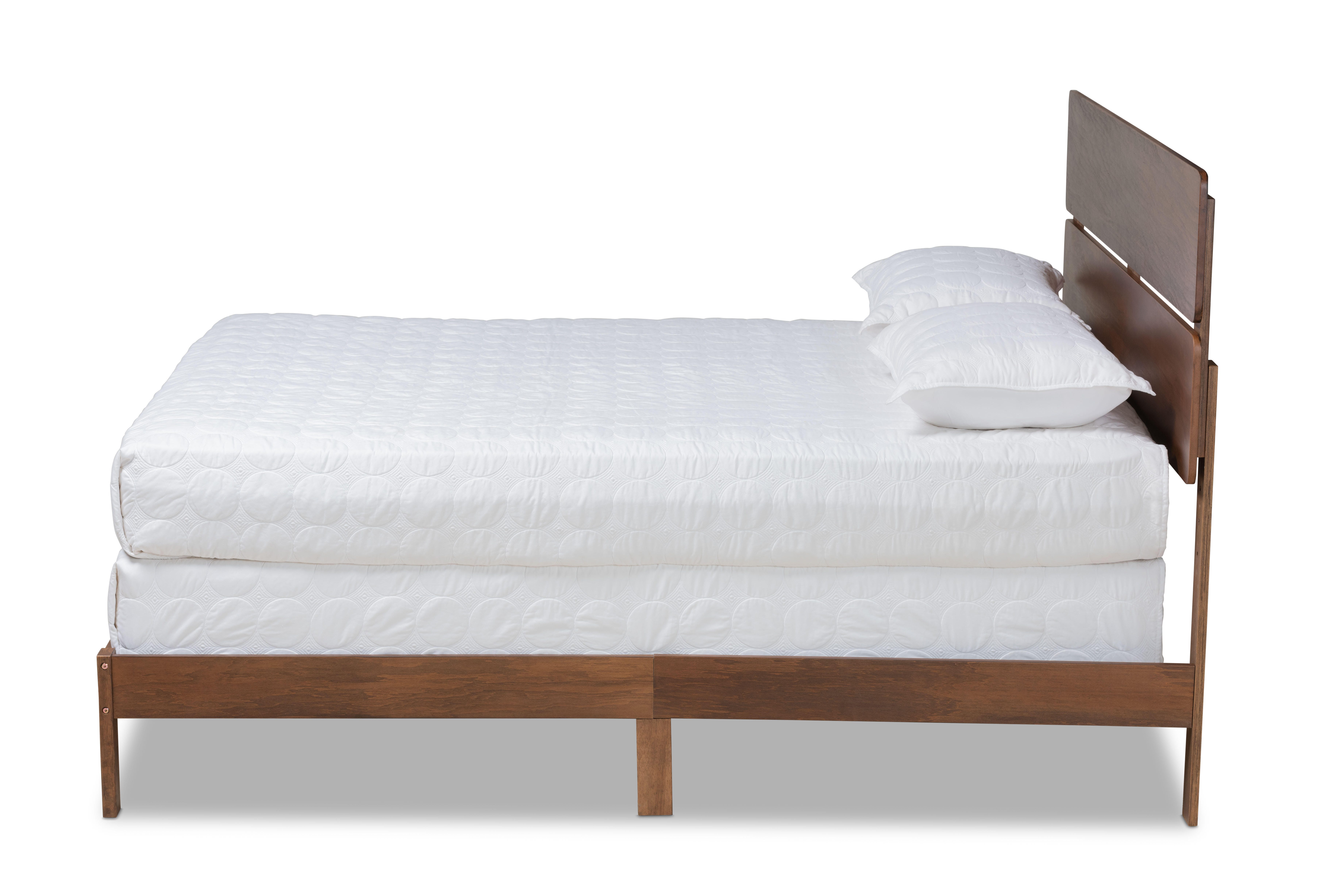Baxton Studio Anthony Wood Queen Panel Bed, Brown, large