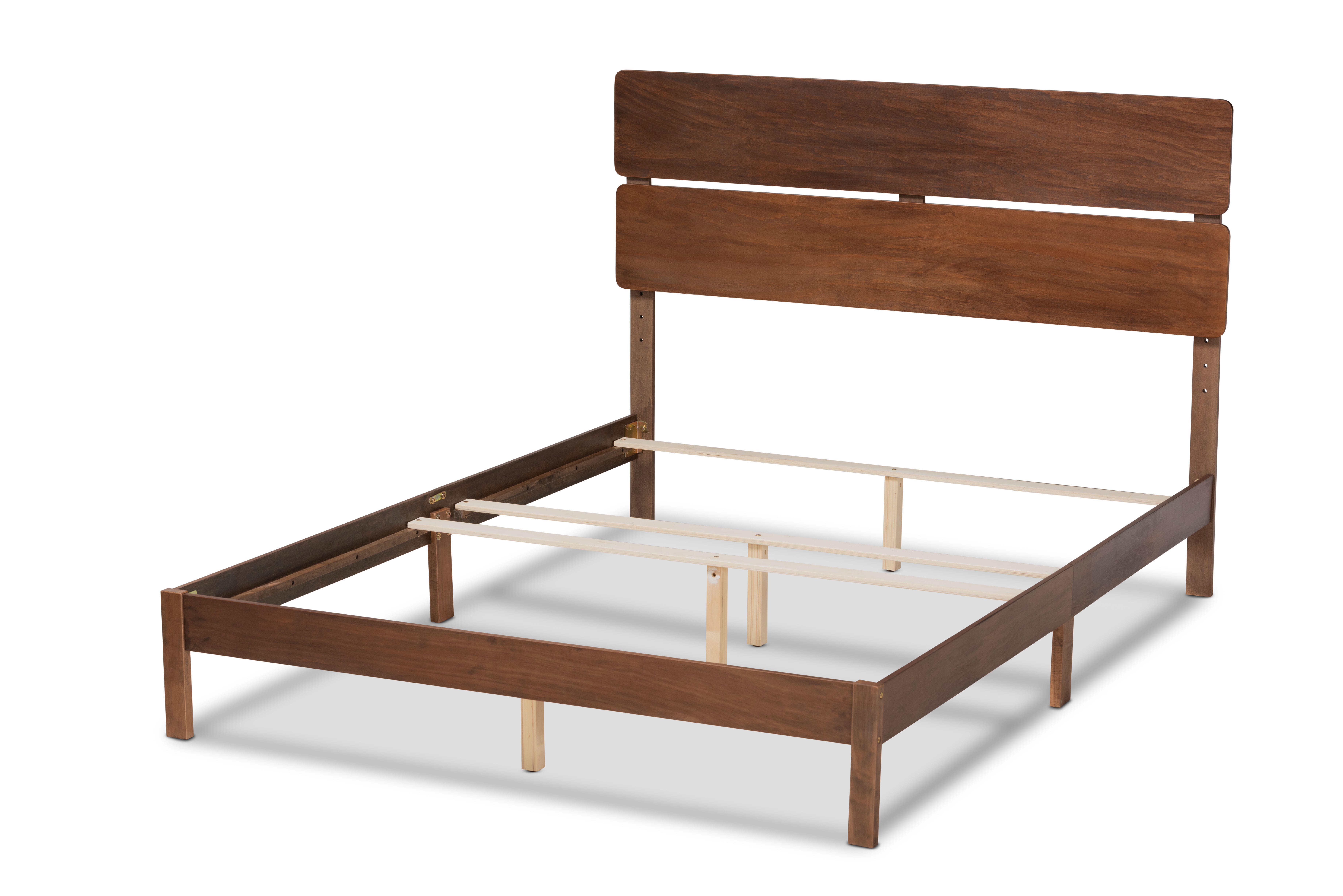 Baxton Studio Anthony Wood King Panel Bed, Brown, large