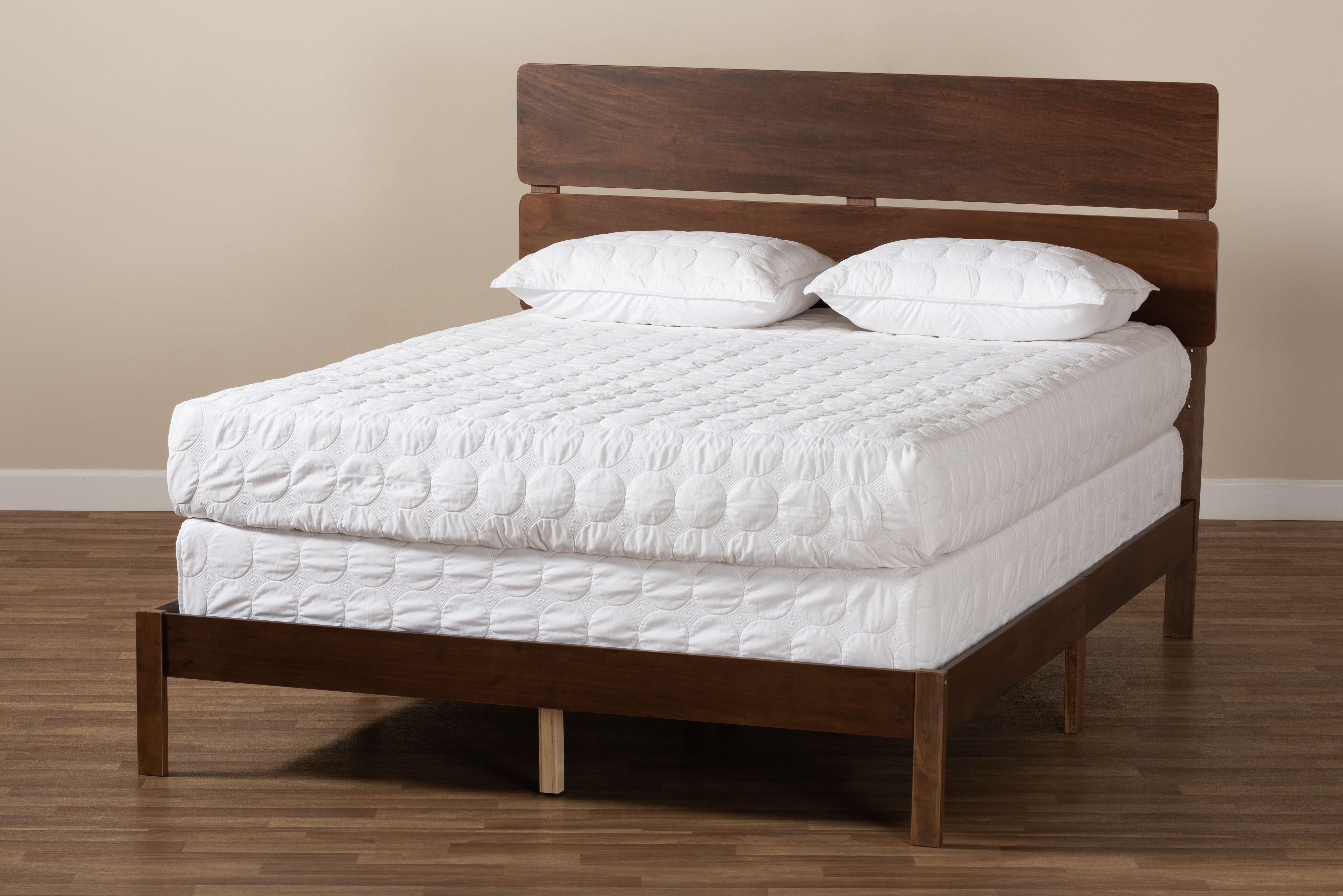 Baxton Studio Anthony Wood King Panel Bed, Brown, large