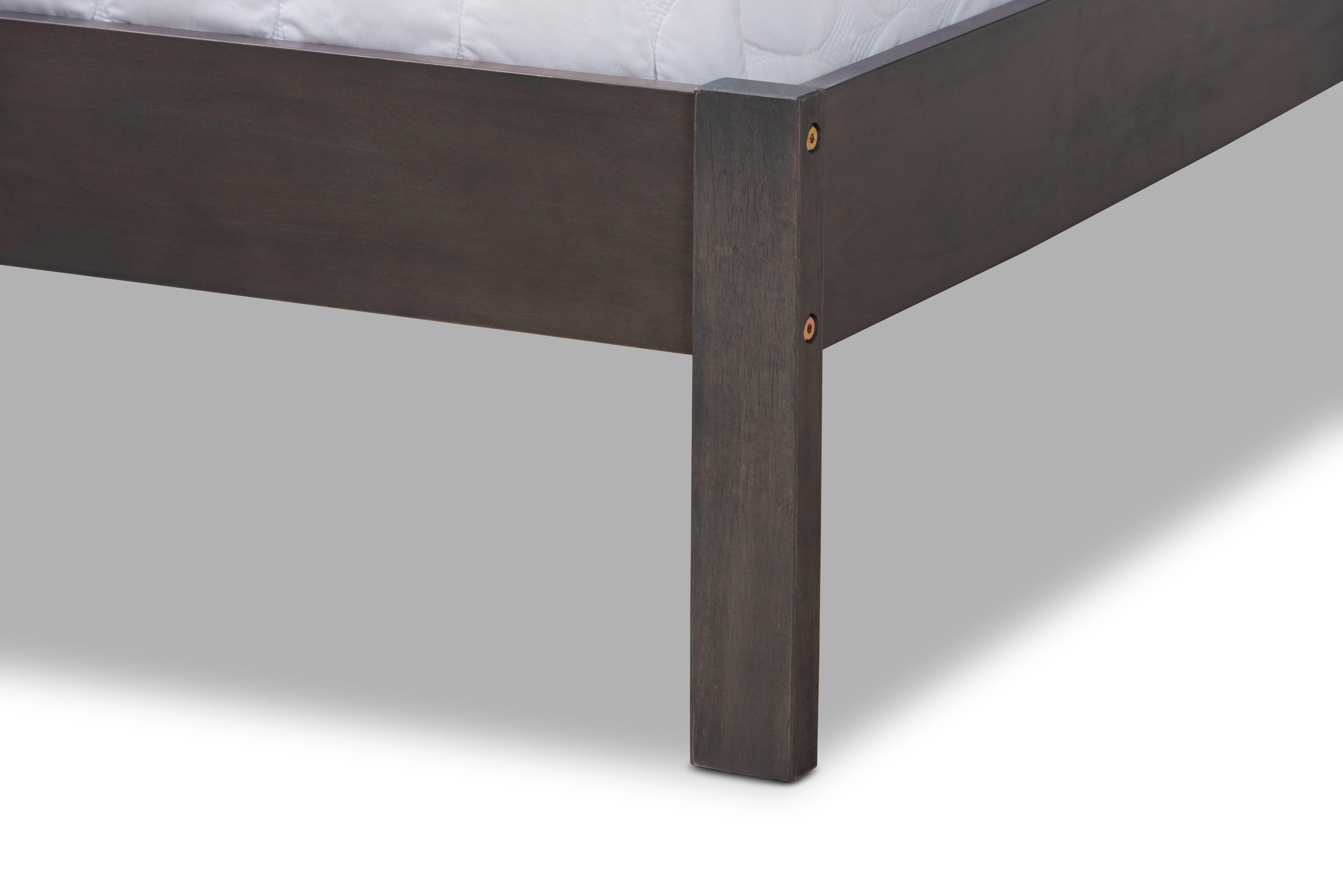 Baxton Studio Anthony Oak Wood Queen Panel Bed, Gray, large