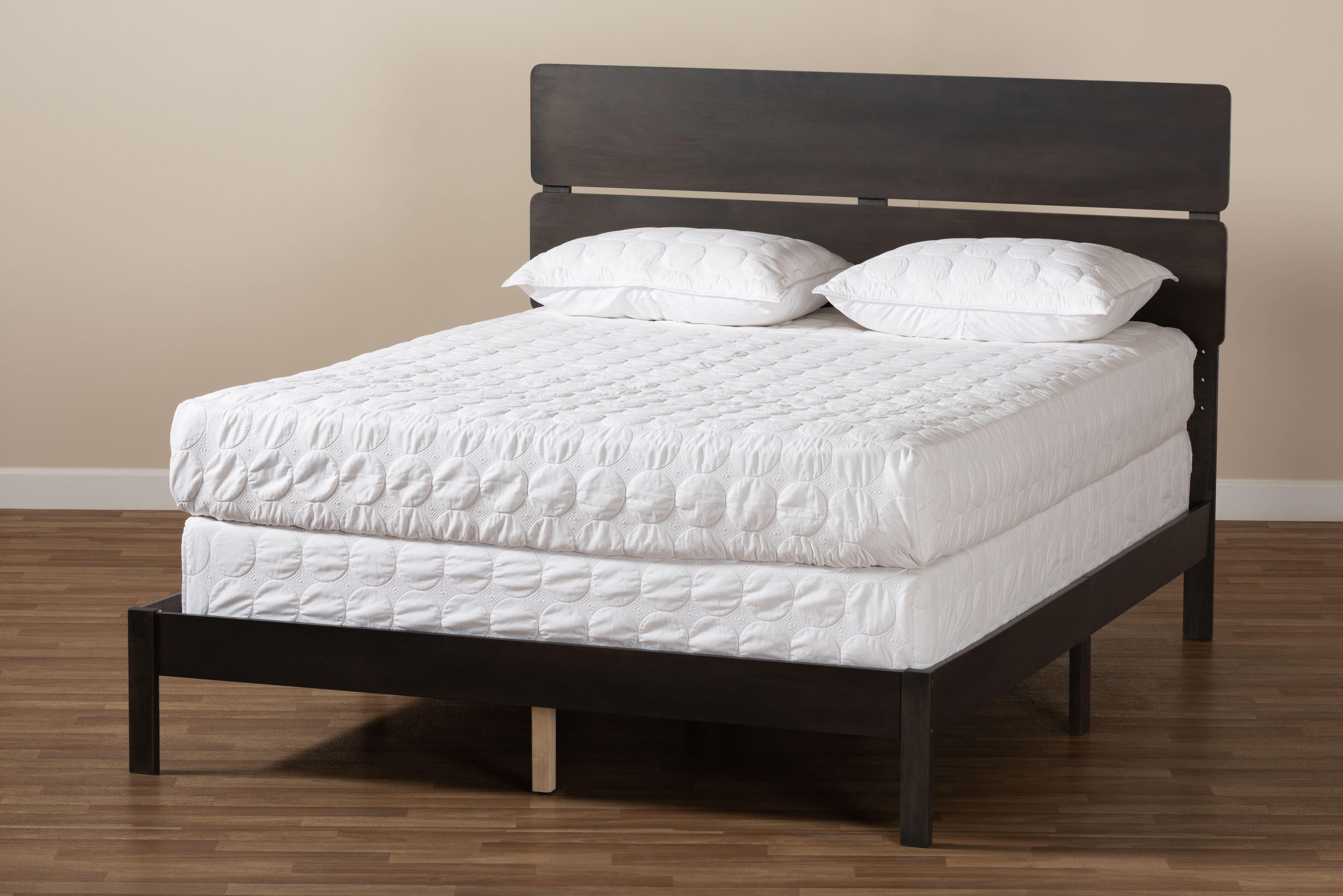 Baxton Studio Anthony Oak Wood Queen Panel Bed, Gray, large