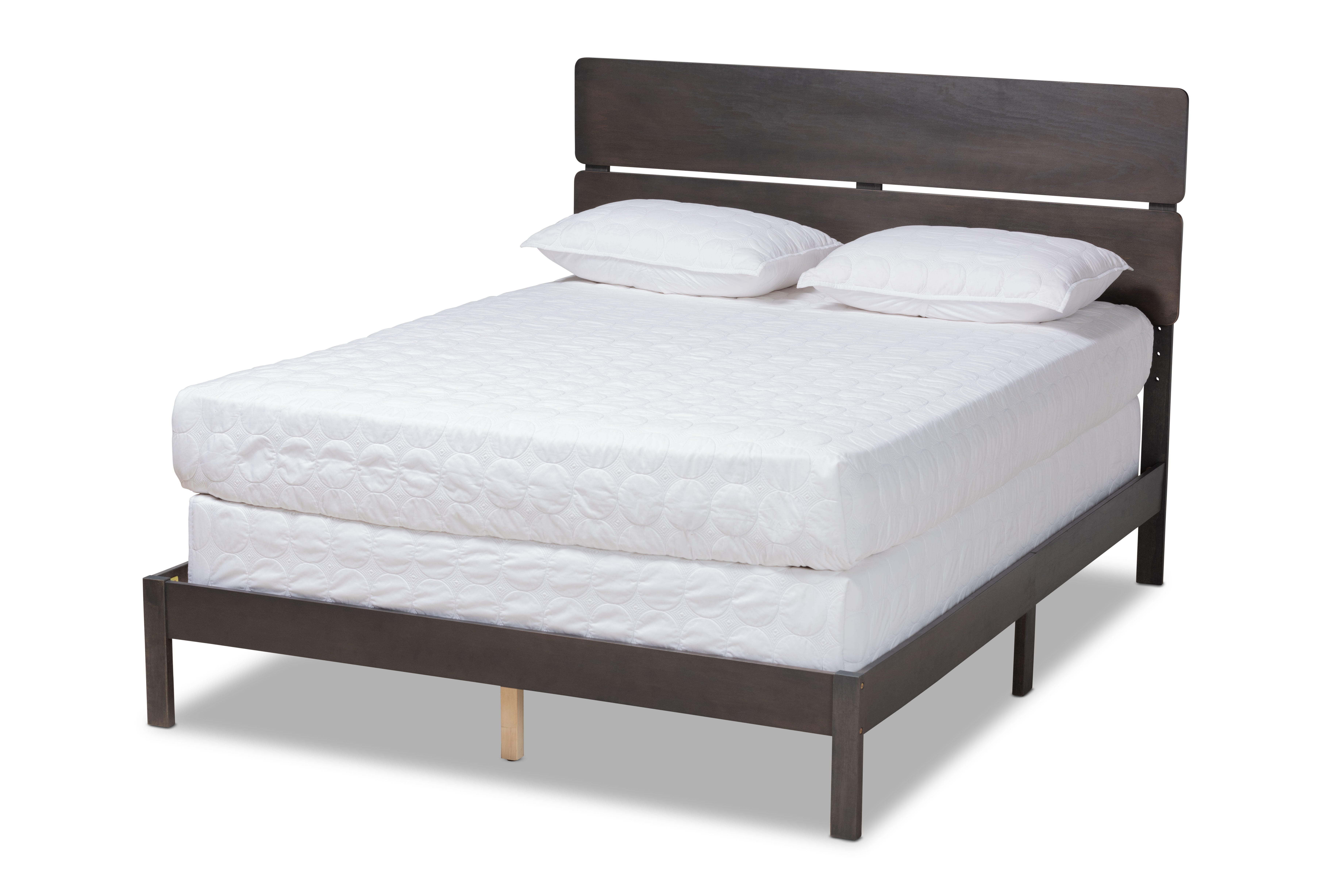 Baxton Studio Anthony Oak Wood King Panel Bed, Gray, large