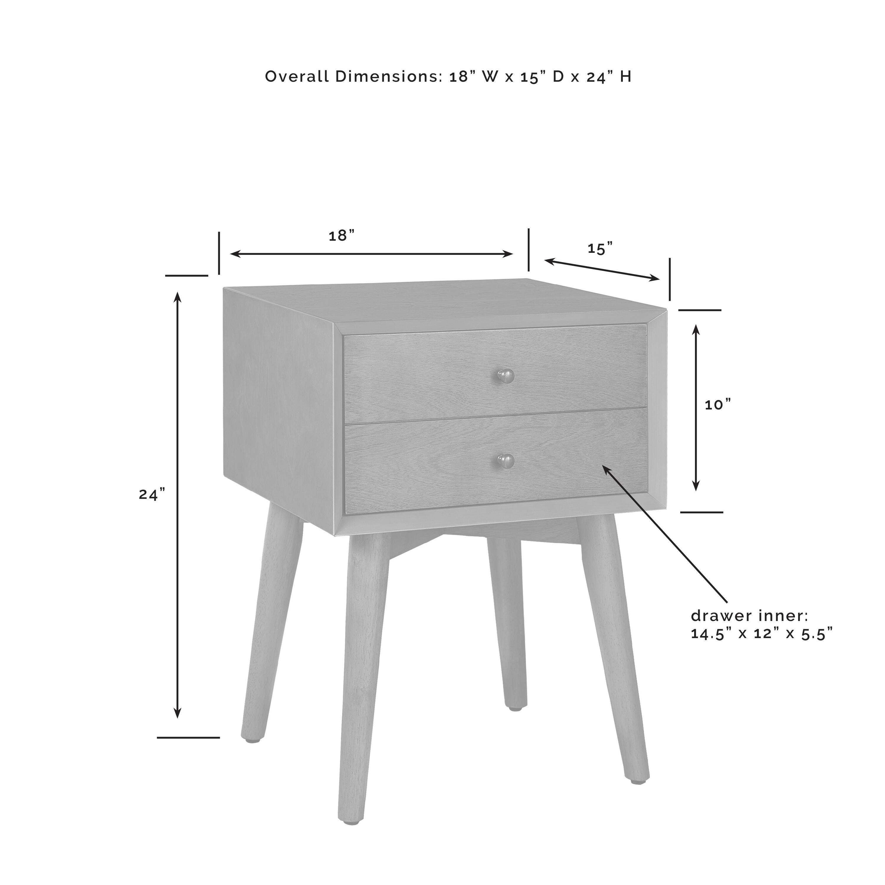 Crosley Landon Nightstand, Brown, large