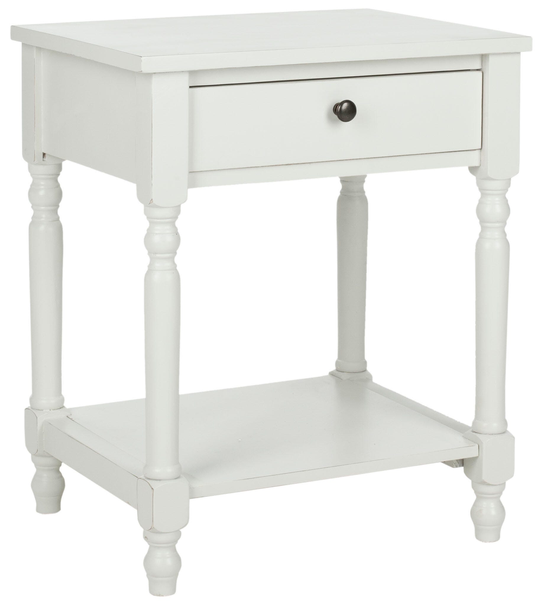 Safavieh Tami Night Stand with Storage, Shady White, large