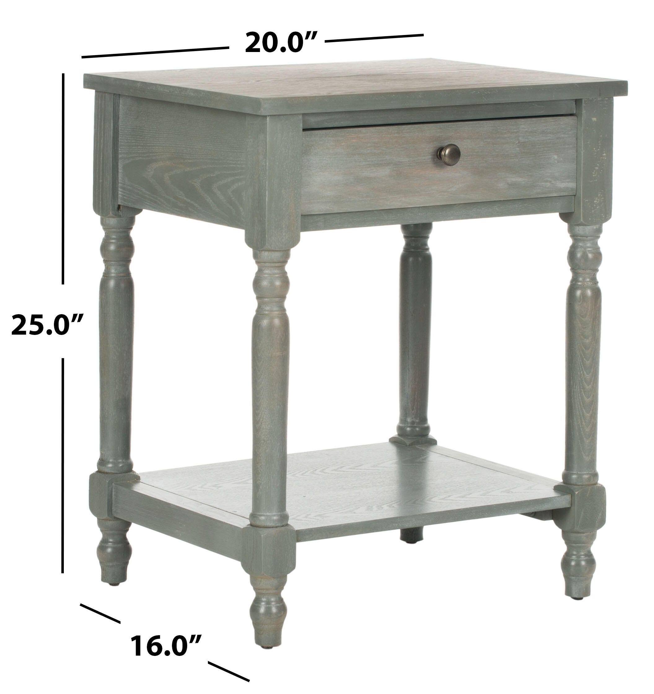 Safavieh Tami Night Stand with Storage, French Gray, large