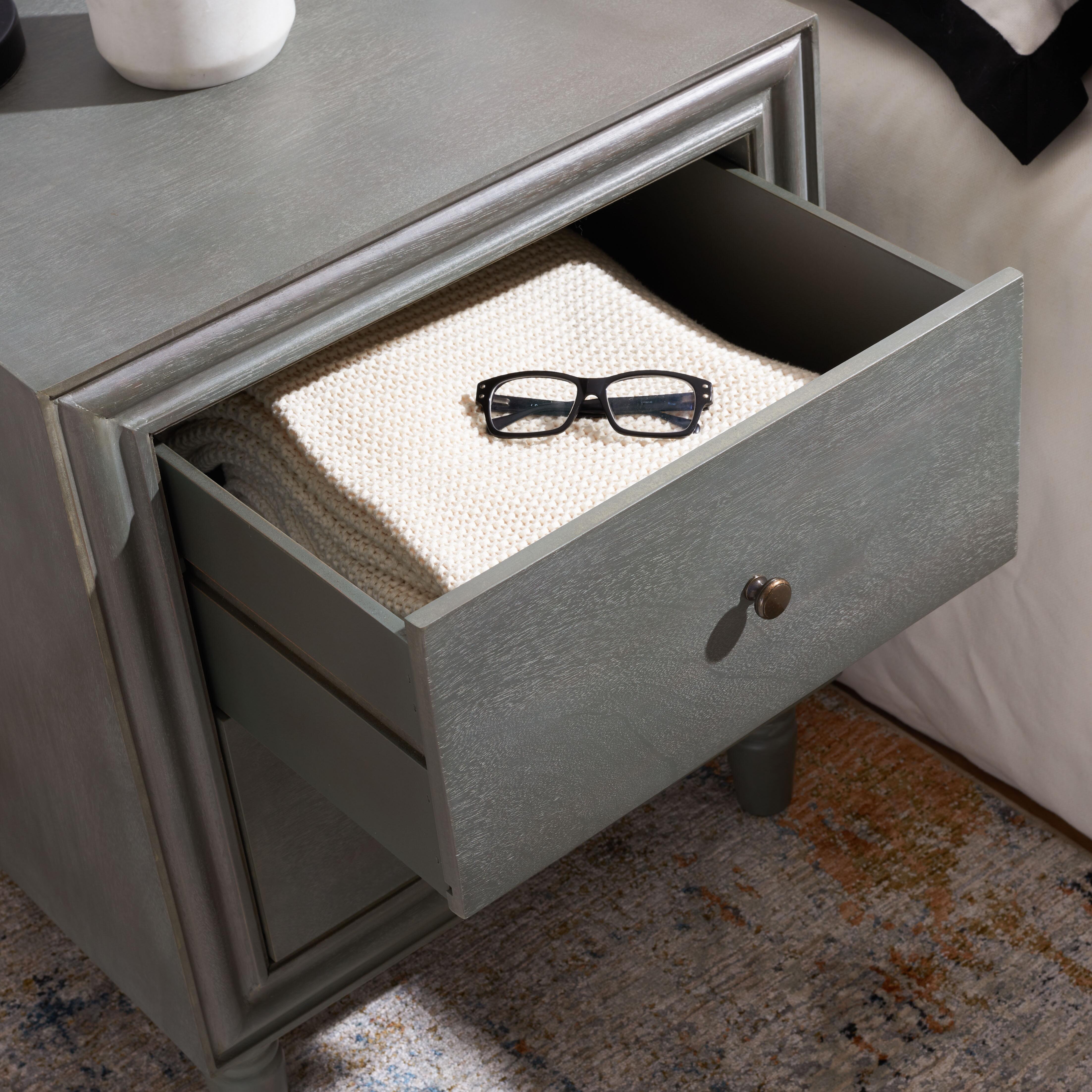 Safavieh Blaise Night Stand with Storage, French Gray, large