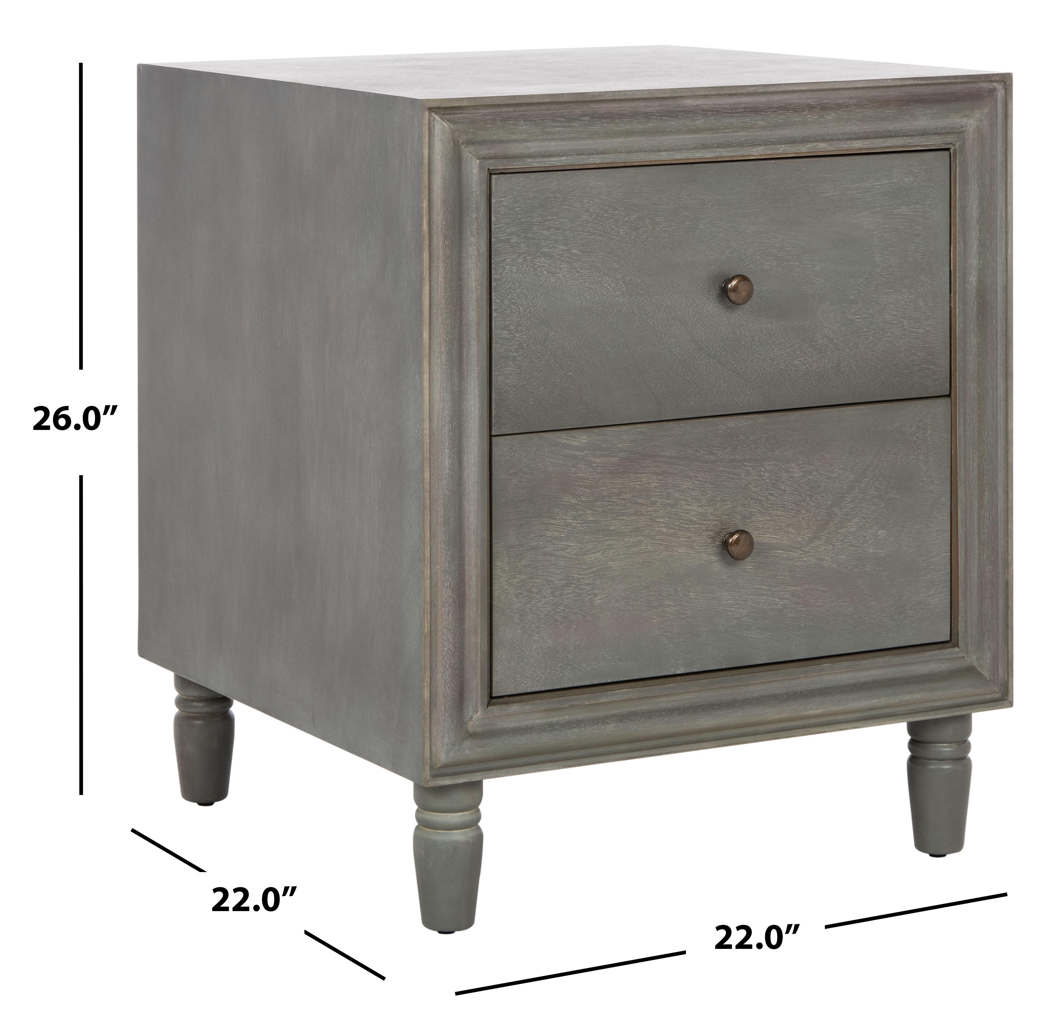 Safavieh Blaise Night Stand with Storage, French Gray, large