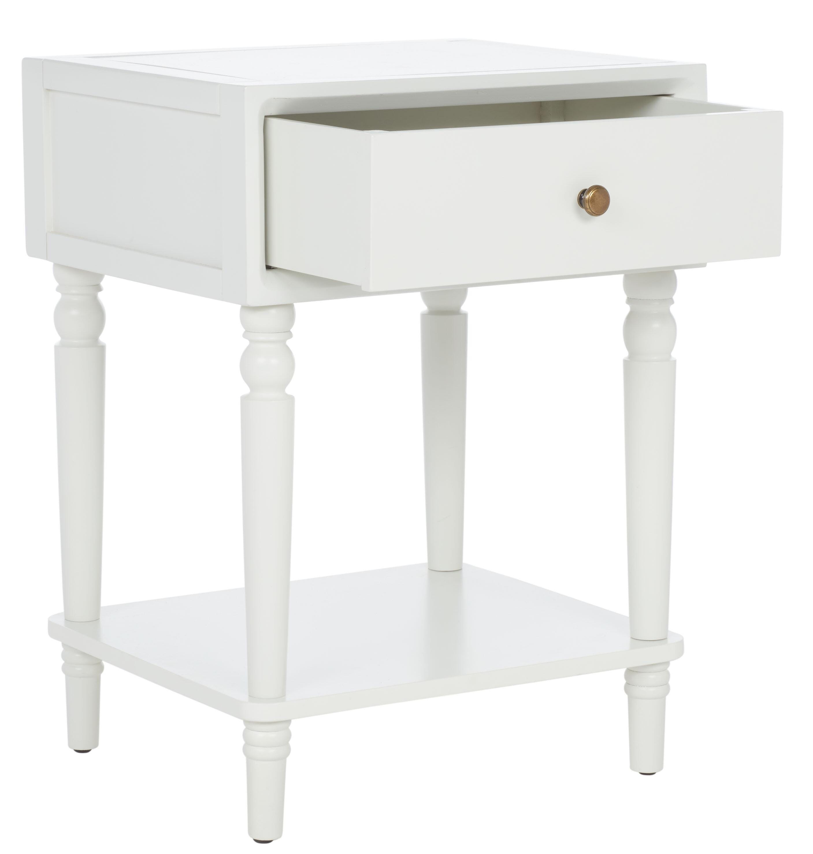 Safavieh Siobhan Night Stand with Storage, Shady White, large