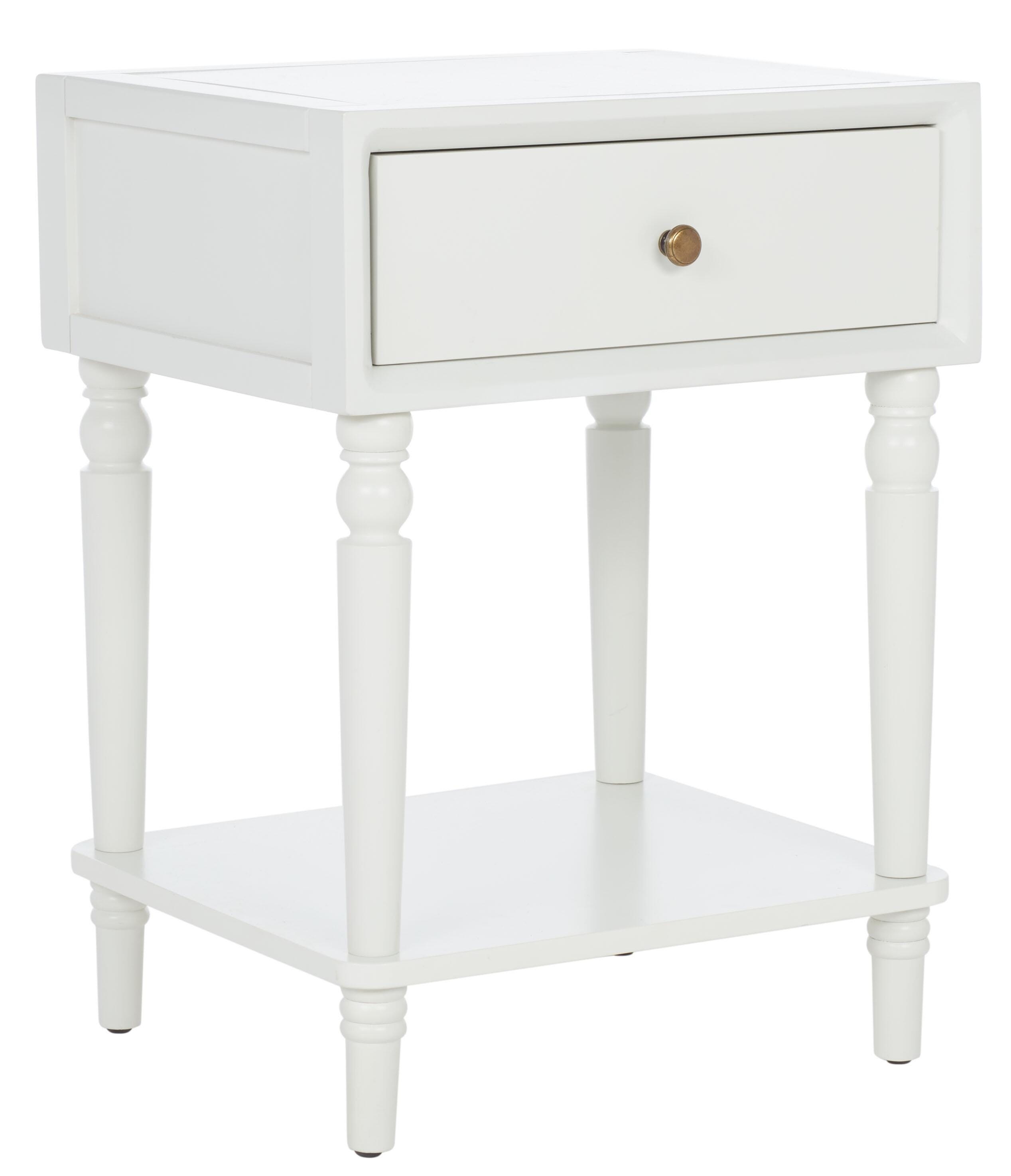 Safavieh Siobhan Night Stand with Storage, Shady White, large