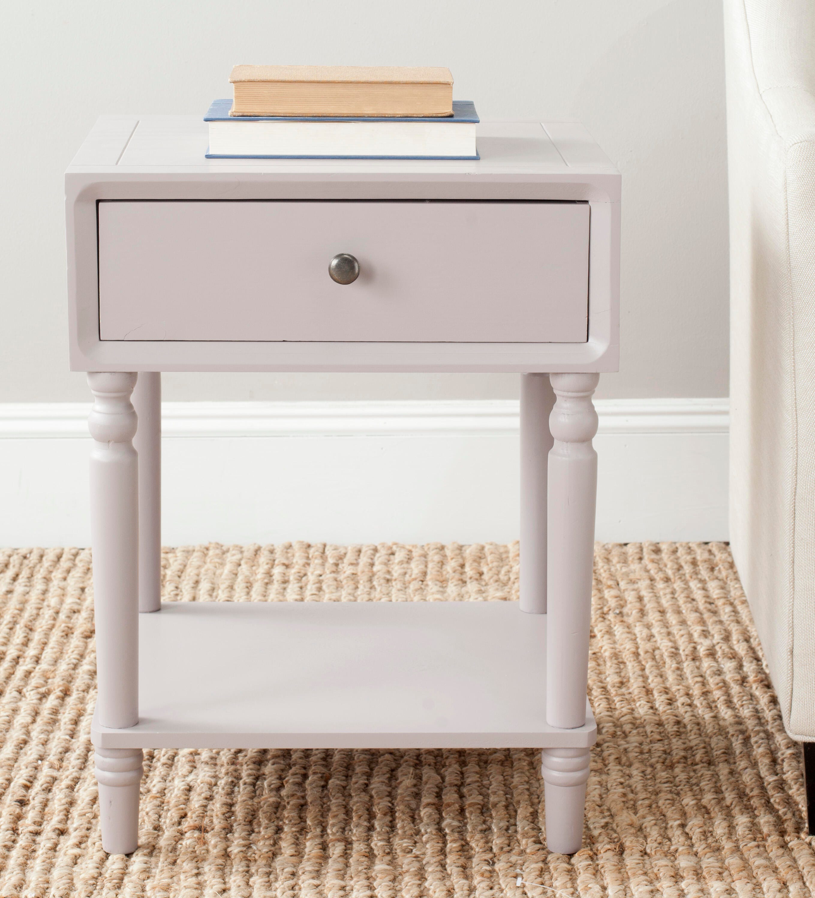 Safavieh Siobhan Night Stand with Storage, Quartz Gray, large