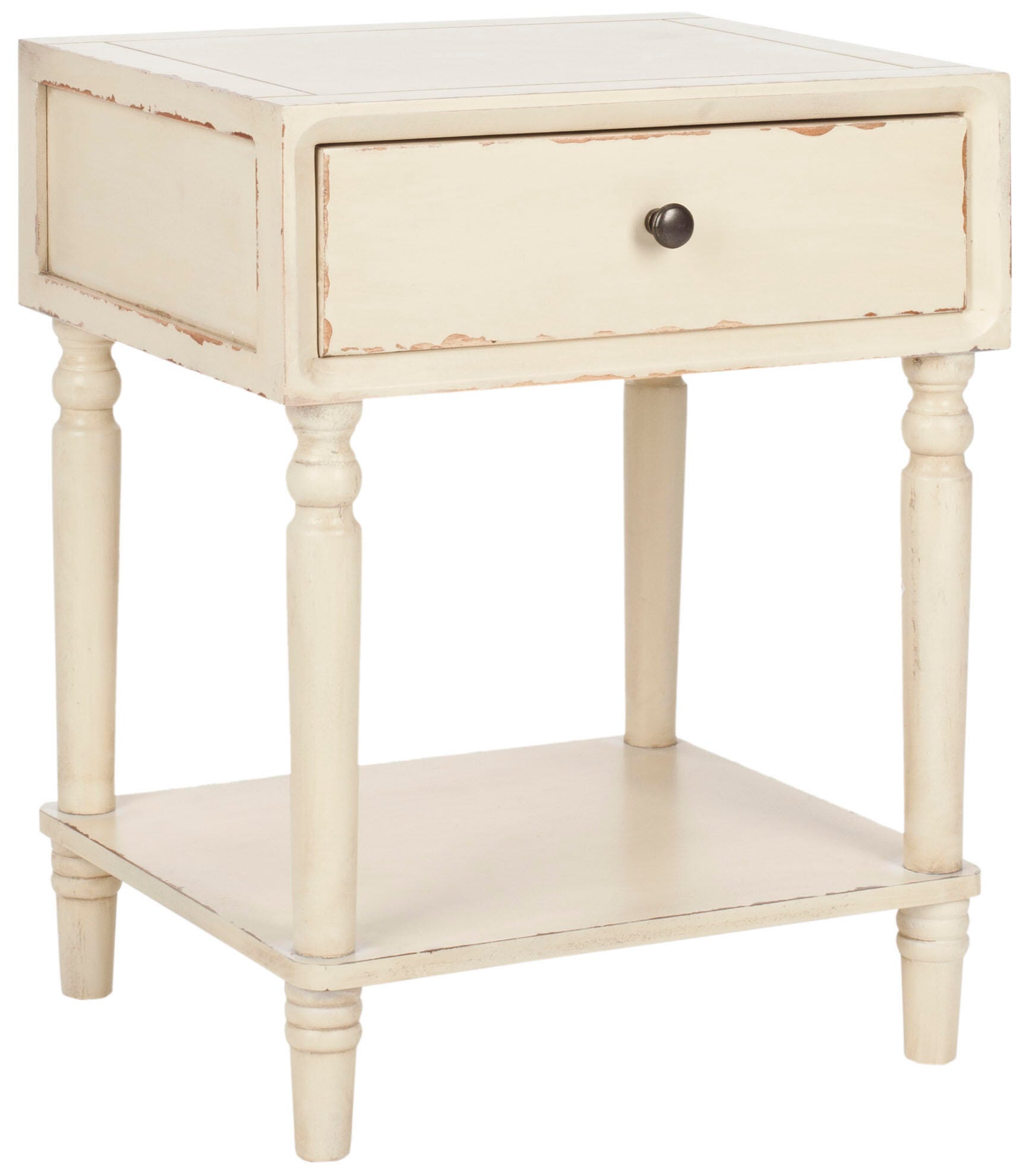 Safavieh Siobhan Night Stand with Storage, Vintage Cream, large