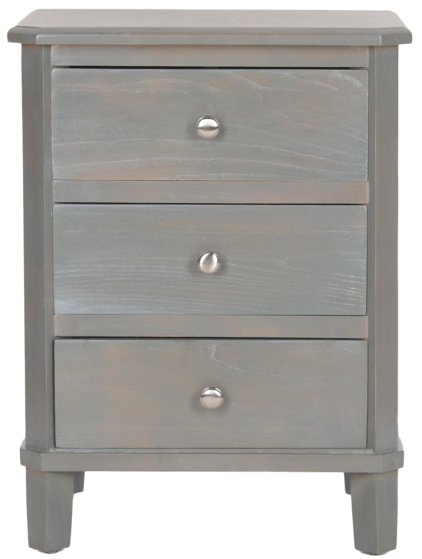 Safavieh Joe Night Stand with Storage Drawers, French Gray, large