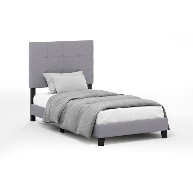 Furinno Twin Laval Button Tufted Bed Frame