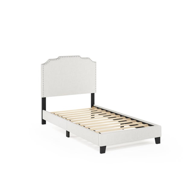 Furinno Twin Nadia Nailhead Trim Bed Frame