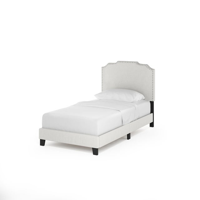 Furinno Twin Nadia Nailhead Trim Bed Frame