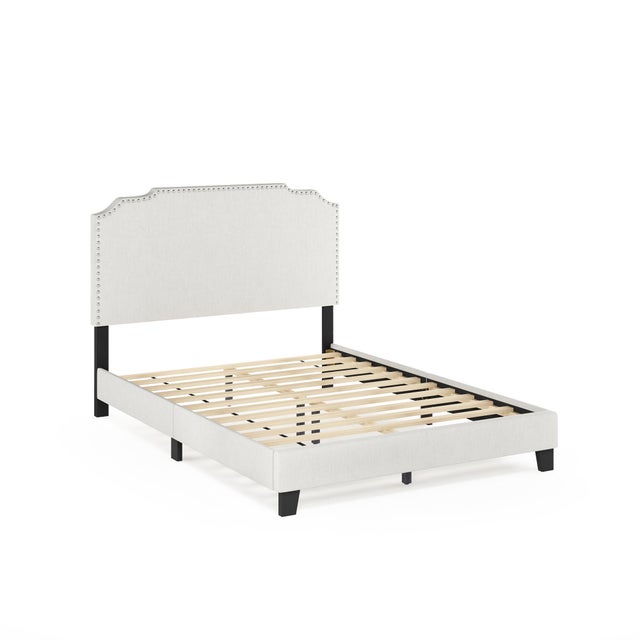 Furinno Full Nadia Nailhead Trim Bed Frame