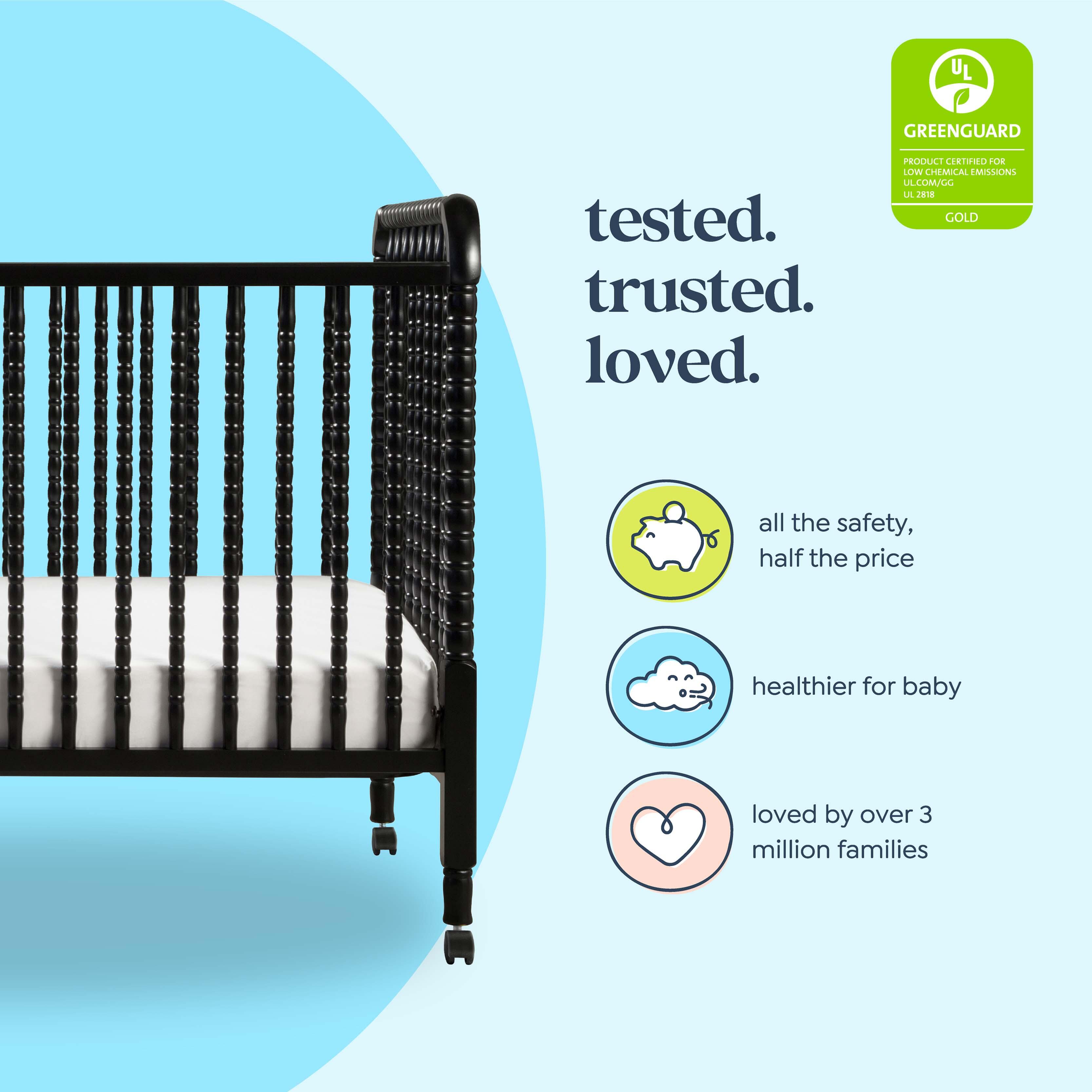 Davinci Jenny Lind Stationary Crib In Ebony, Black, large
