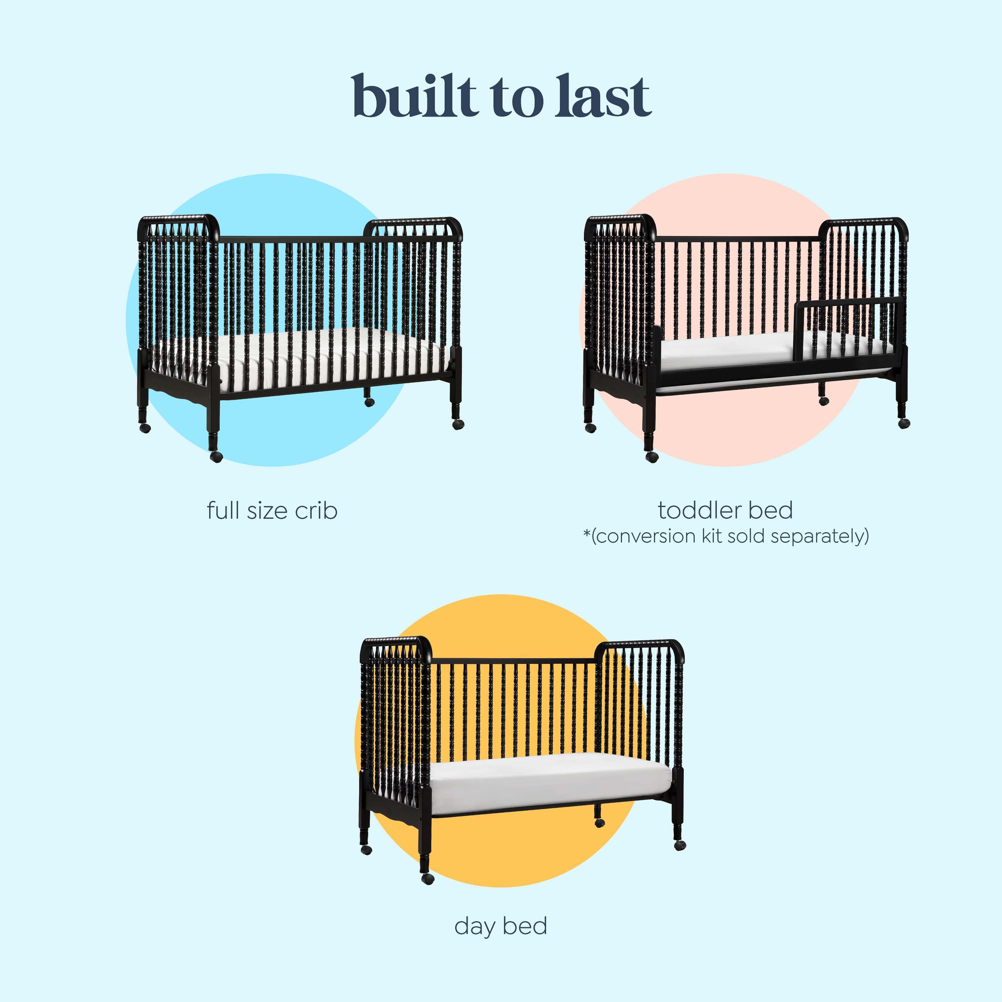 Davinci Jenny Lind Stationary Crib In Ebony, Black, large