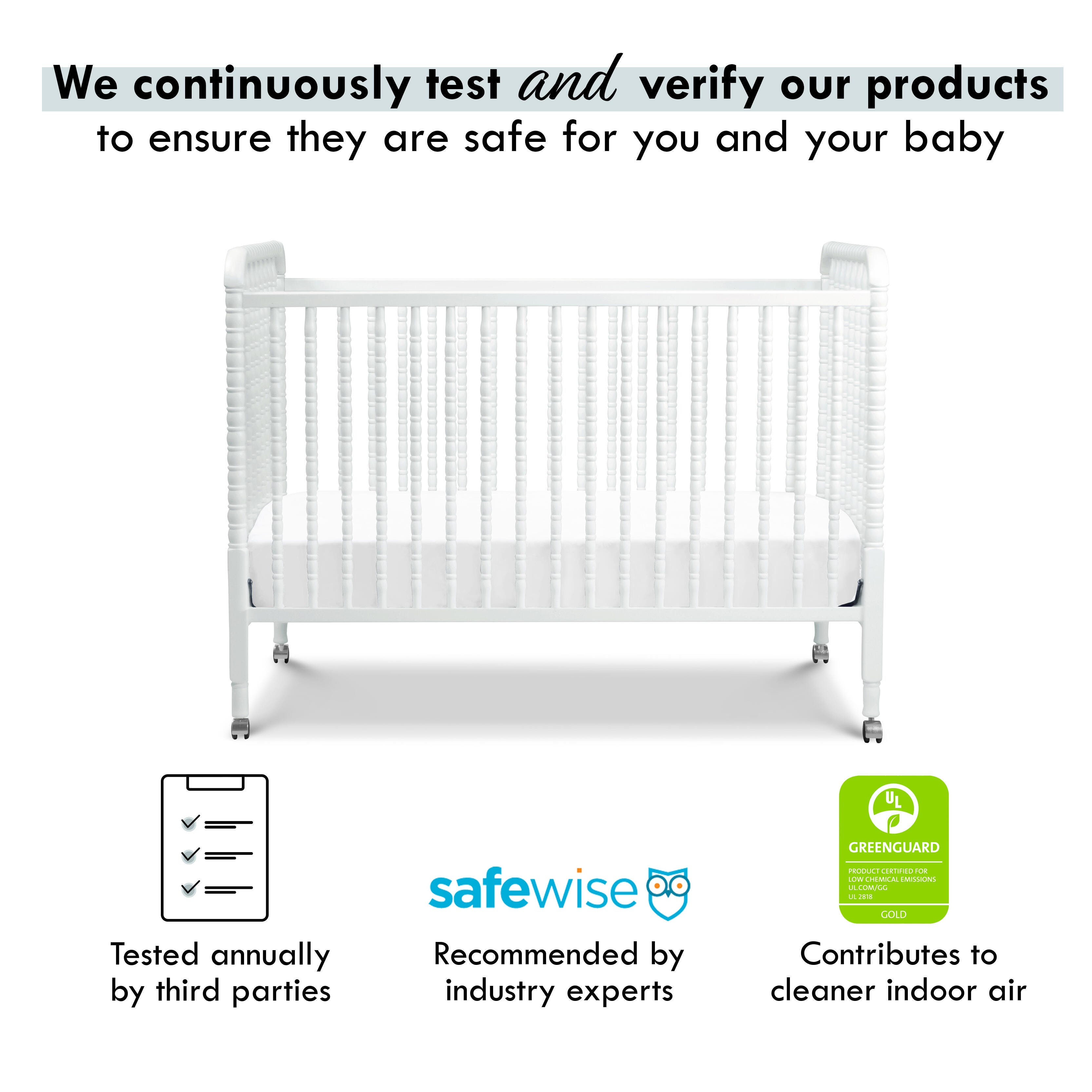Davinci Jenny Lind Stationary Crib In White, White, large