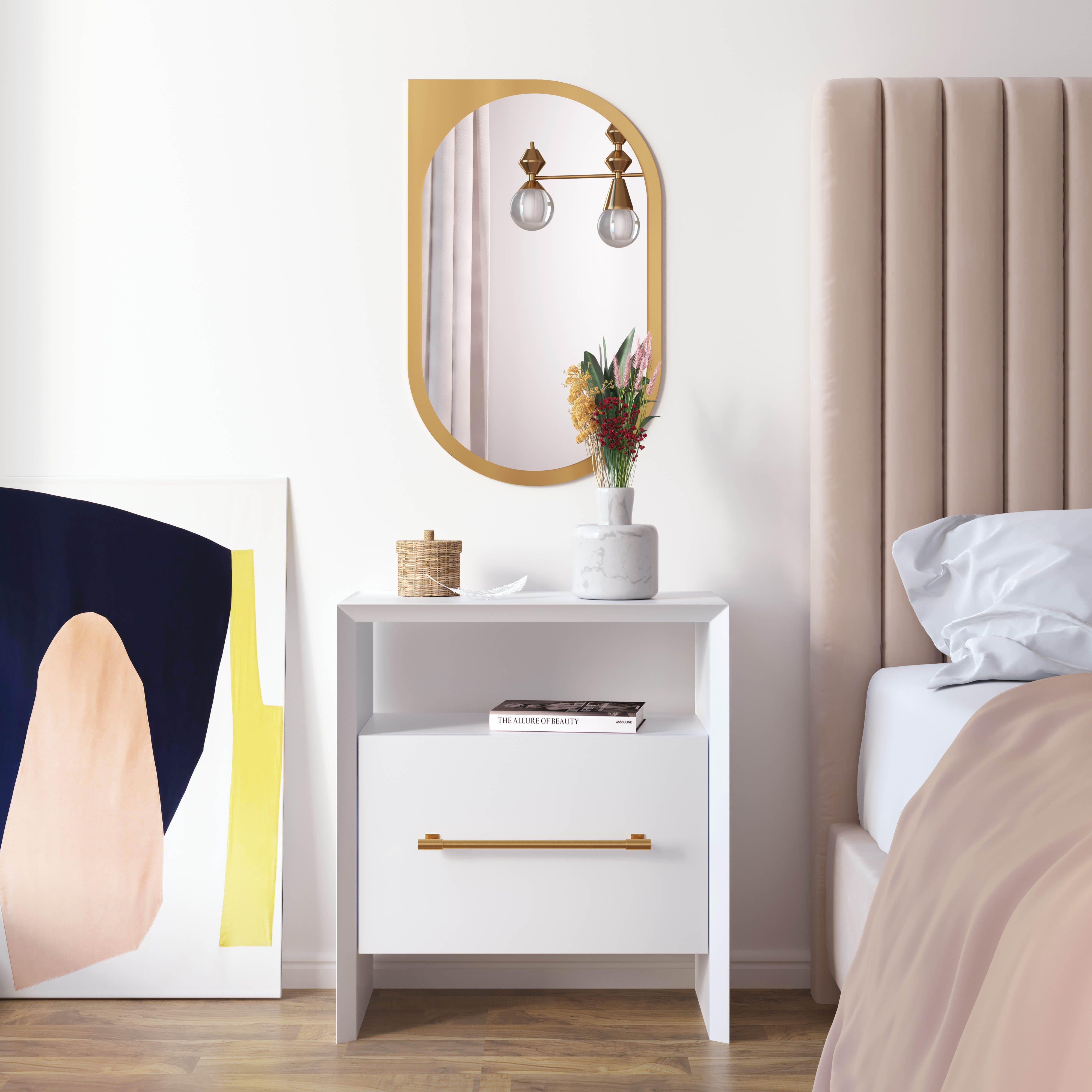 TOV Furniture Libre White Nightstand, White, rollover