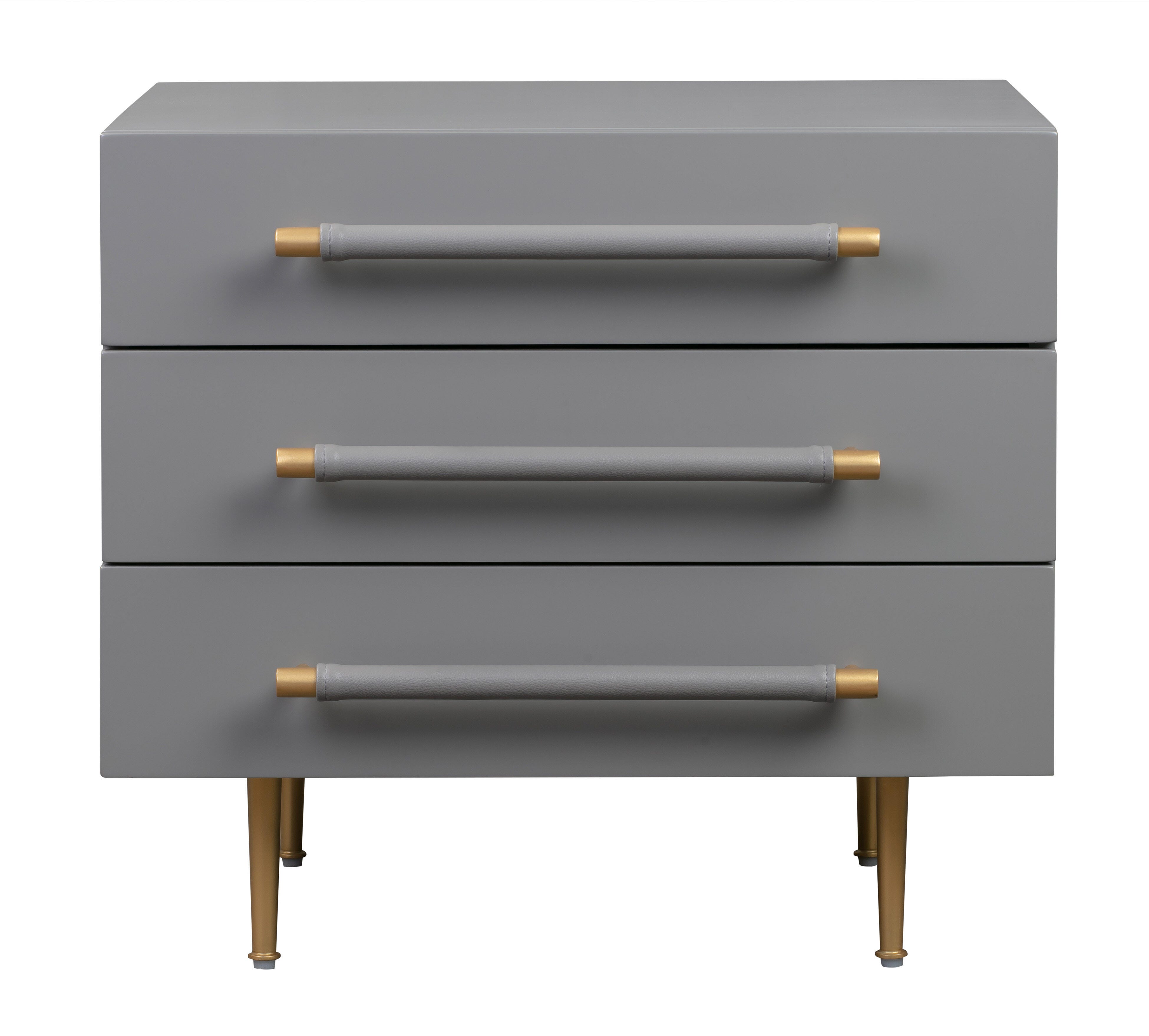 TOV Furniture Trident Grey Nightstand, Gray, large