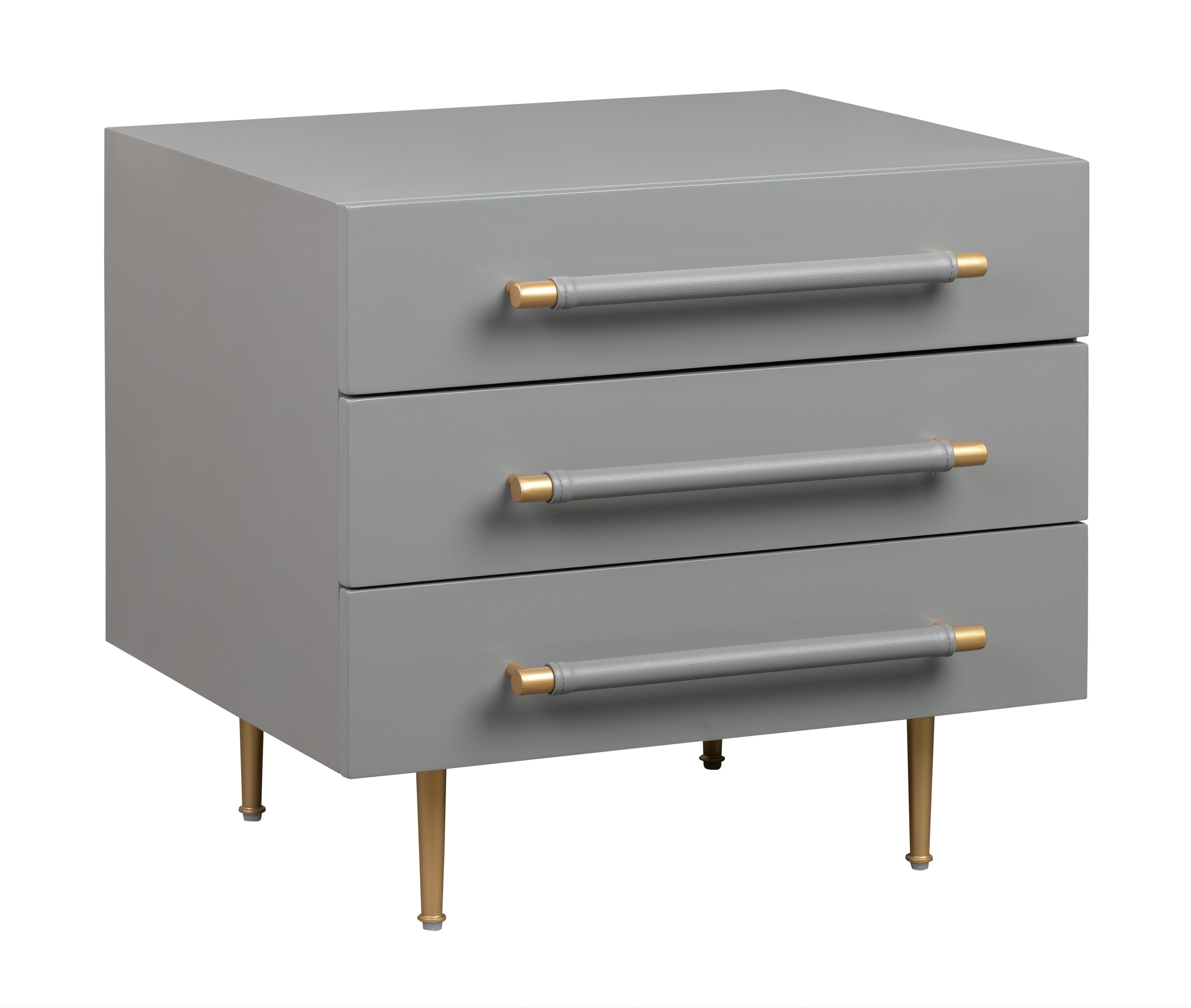 TOV Furniture Trident Grey Nightstand, Gray, large