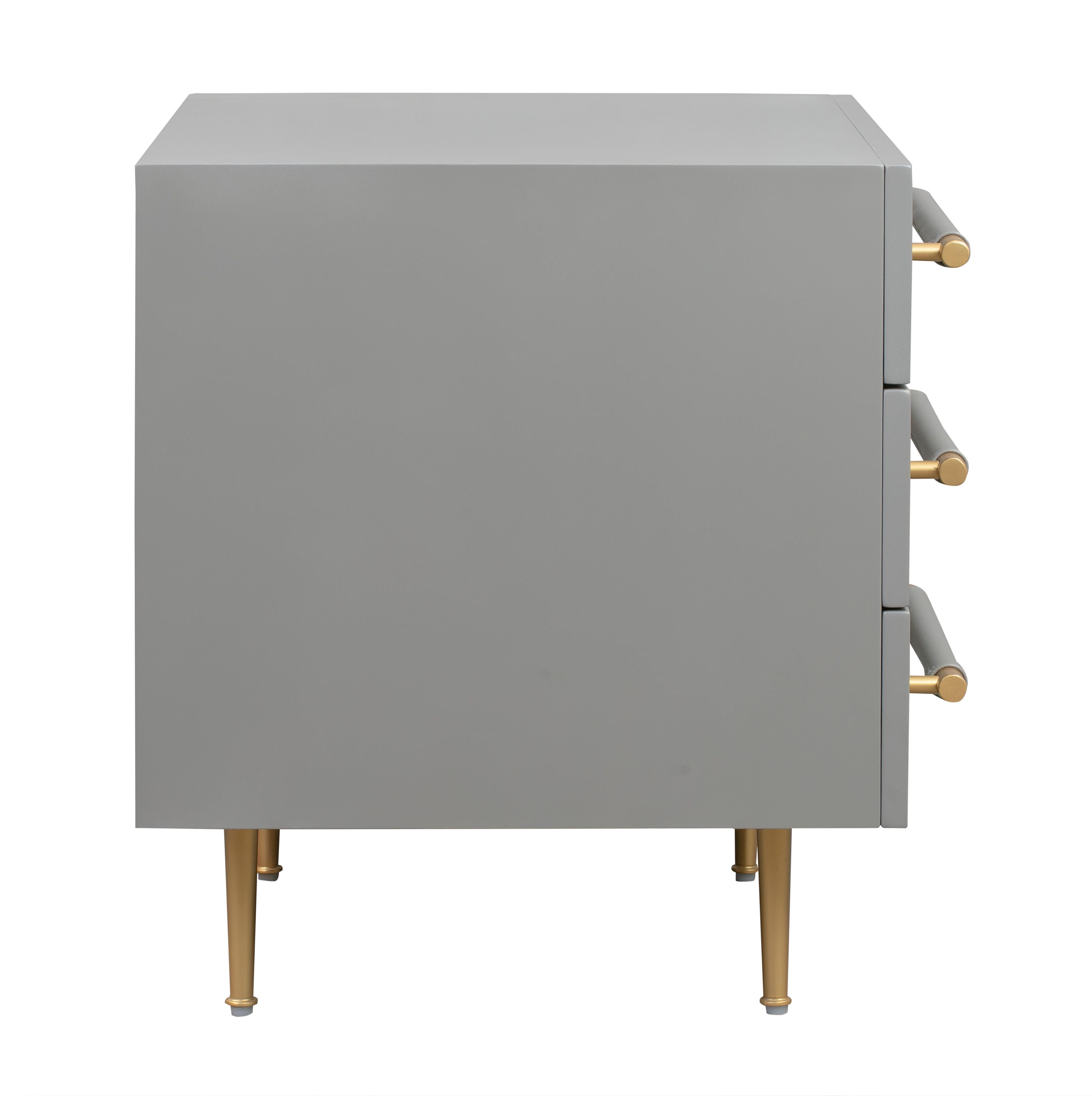 TOV Furniture Trident Grey Nightstand, Gray, large