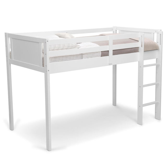Delta Children Twin Low Loft Bed with Guardrail and Ladder