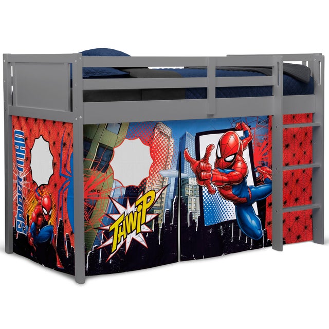 Delta Children Spider-man Loft Bed Tent - Curtain Set For Low Twin Loft Bed (bed Sold Separately)