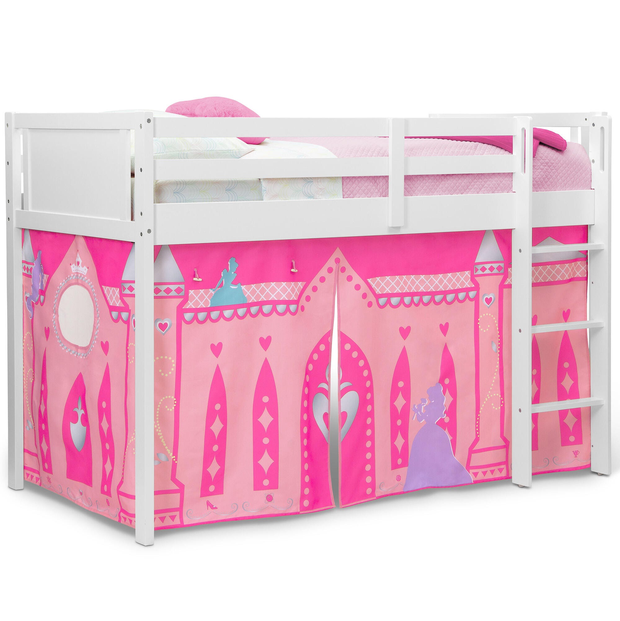 Delta Children Disney Princess Loft Bed Tent - Curtain Set For Low Twin Loft Bed (bed Sold Separately), , large