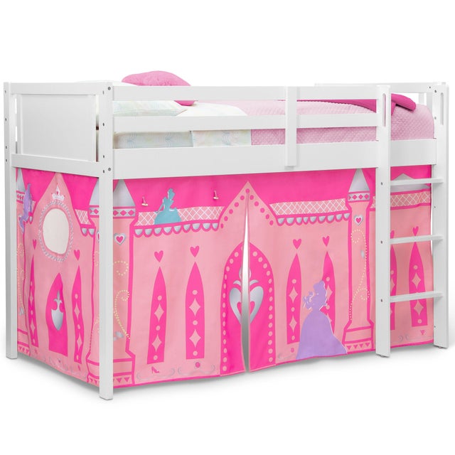Delta Children Disney Princess Loft Bed Tent - Curtain Set For Low Twin Loft Bed (bed Sold Separately)