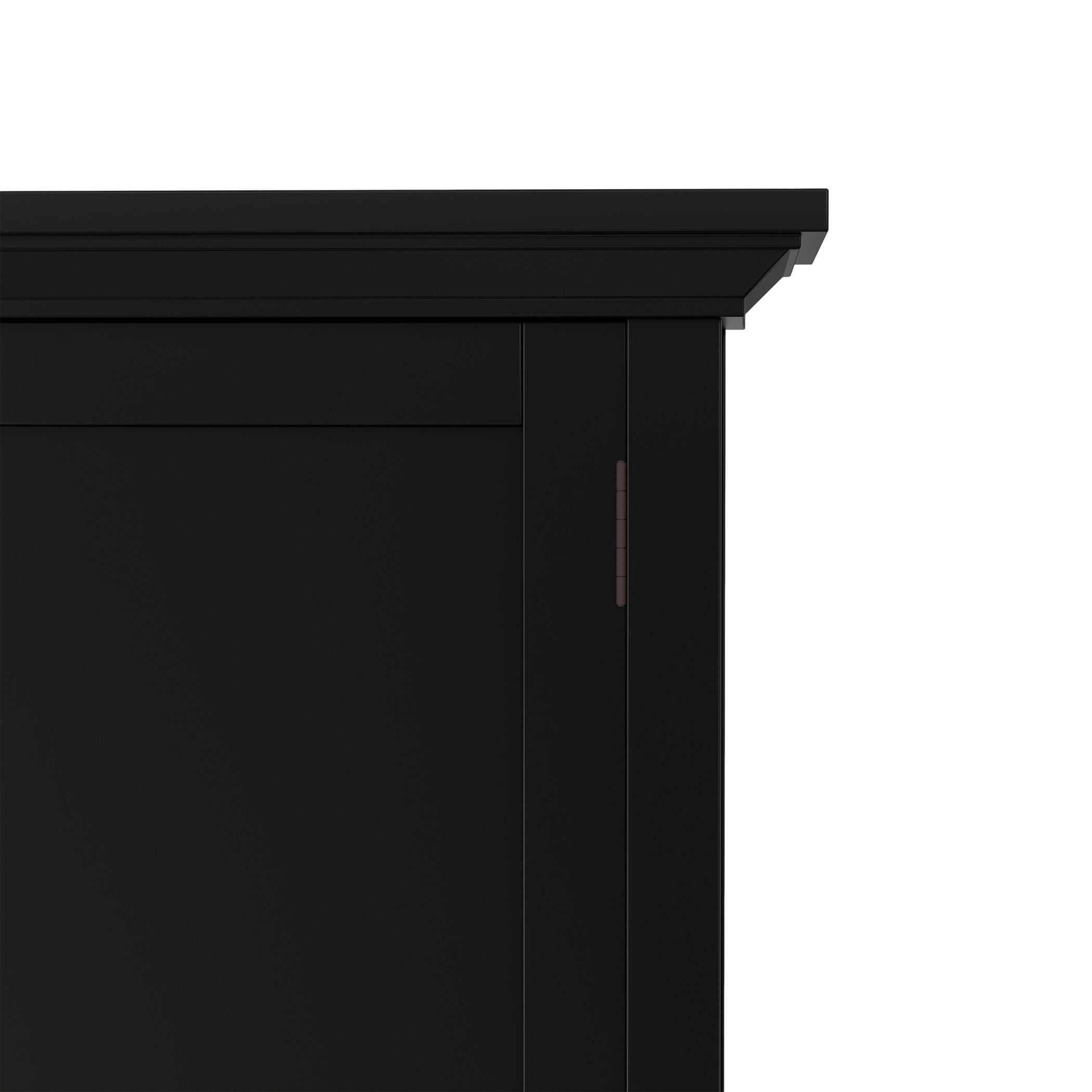 Simpli Home Redmond Solid Wood Medium Storage Cabinet, Black, large