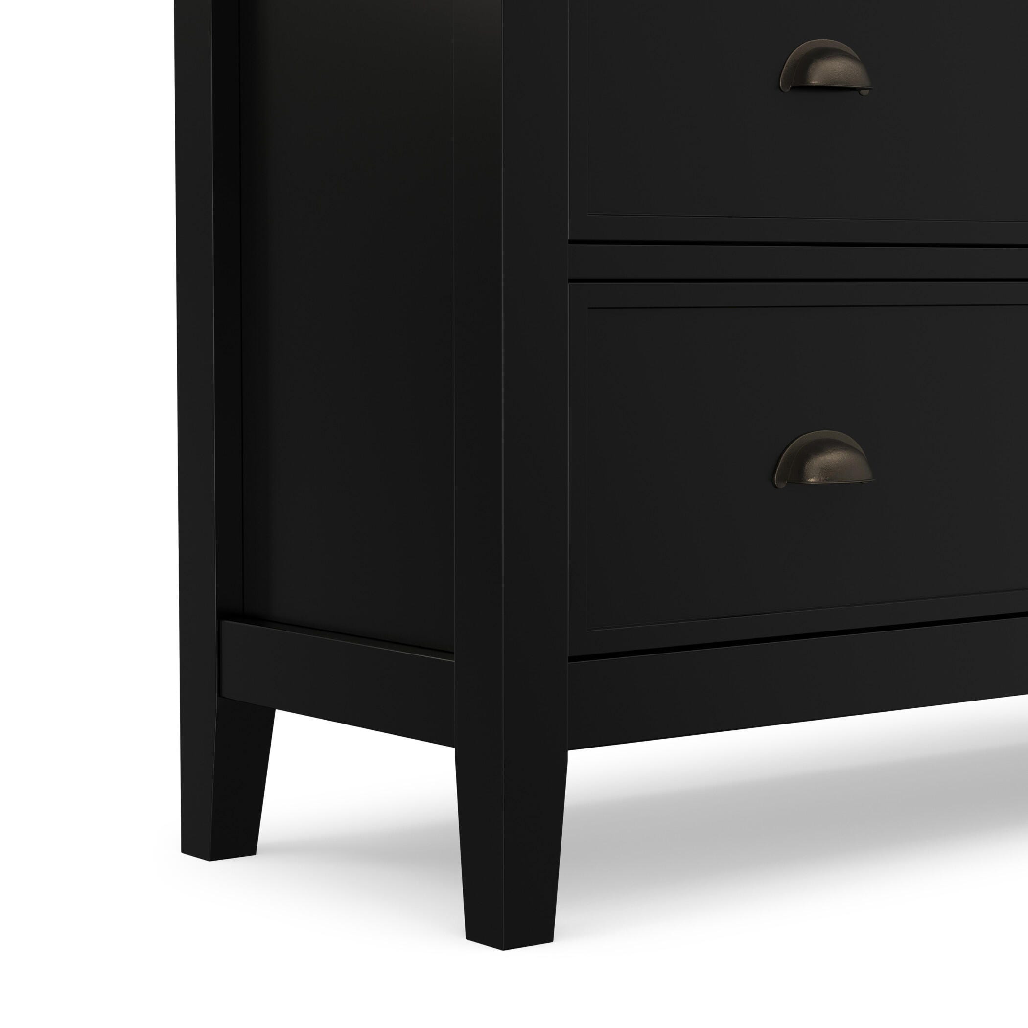 Simpli Home Redmond Solid Wood Medium Storage Cabinet, Black, large